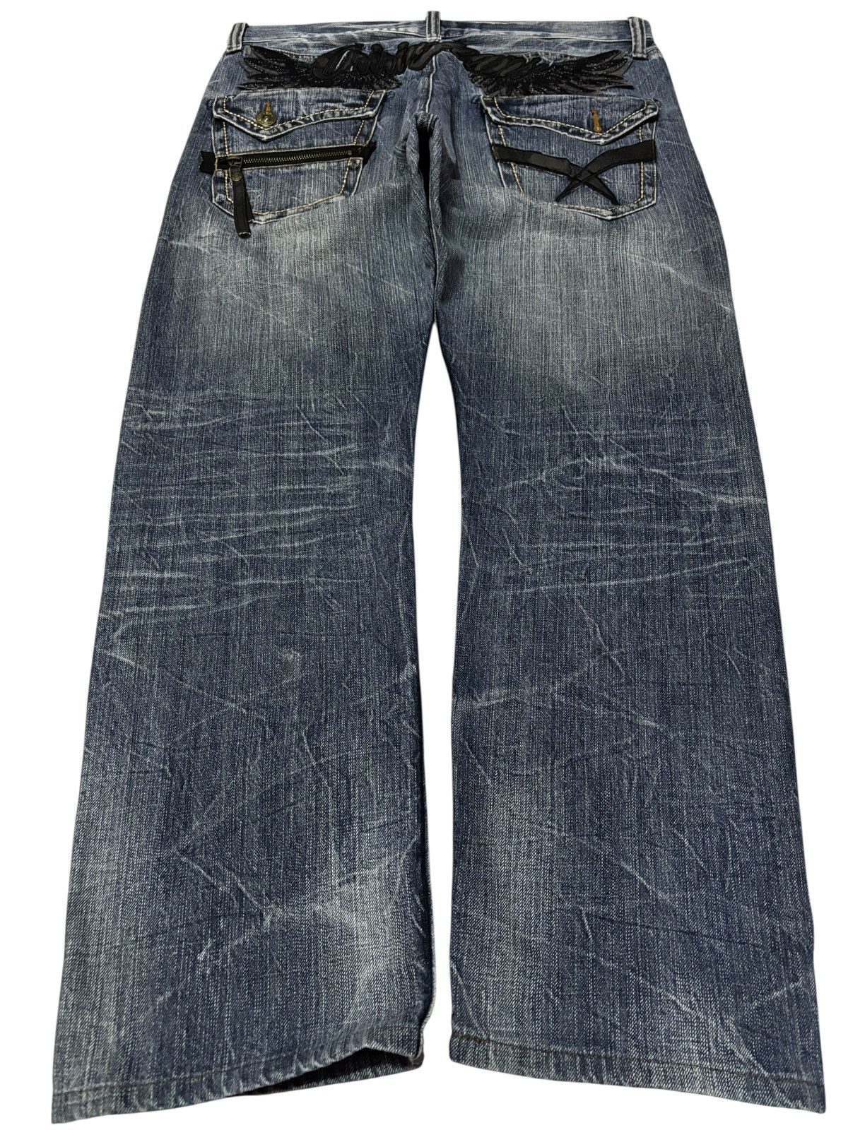 Japanese Brand Vtg Oririn Japan Whisker Faded Punk Jeans Size US 34 / EU 50 - 2 Thumbnail