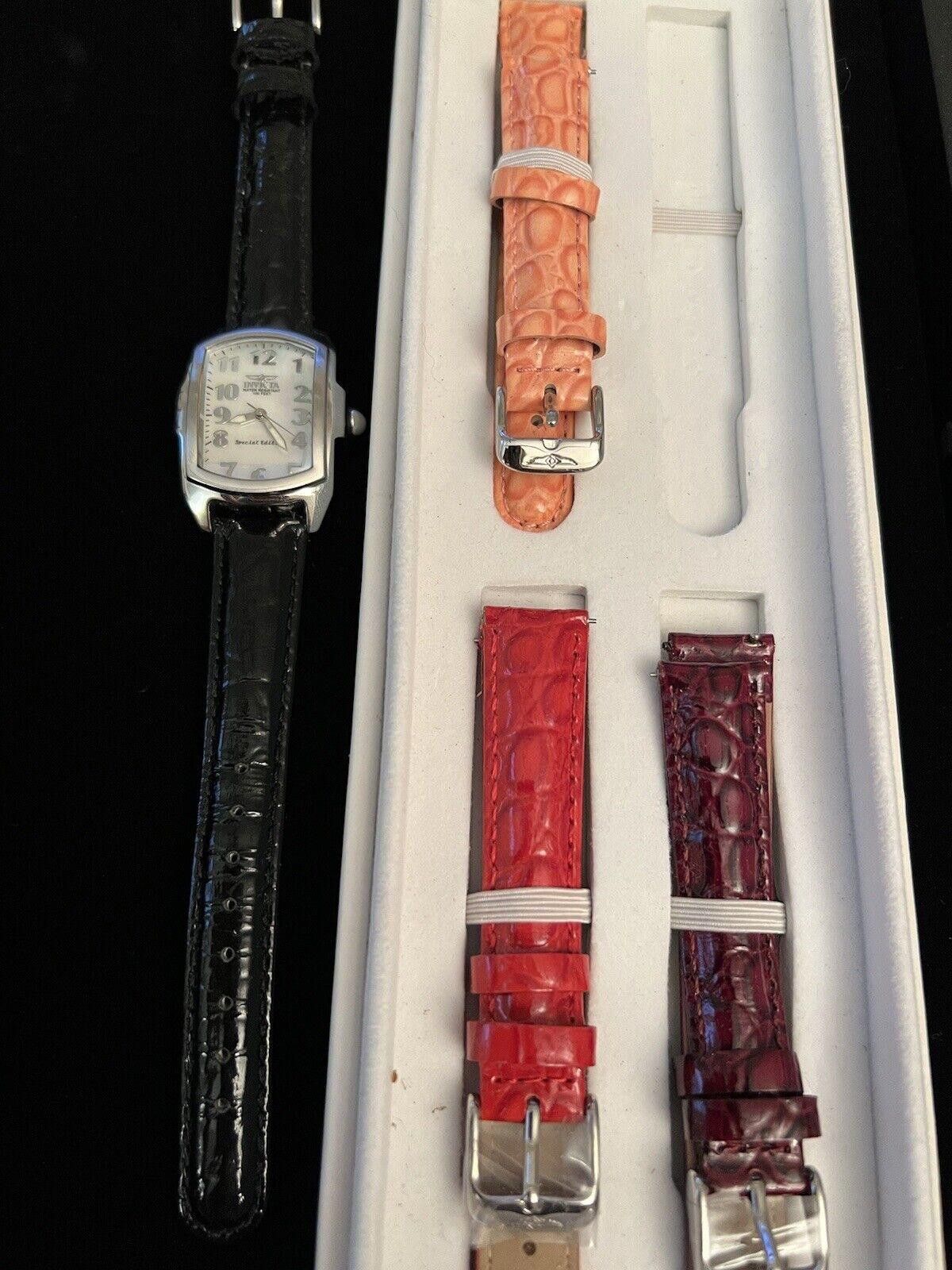 Invicta Invicta Silver Watch MOP Face With 3 Extra Bands New Battery Size ONE SIZE - 1 Thumbnail