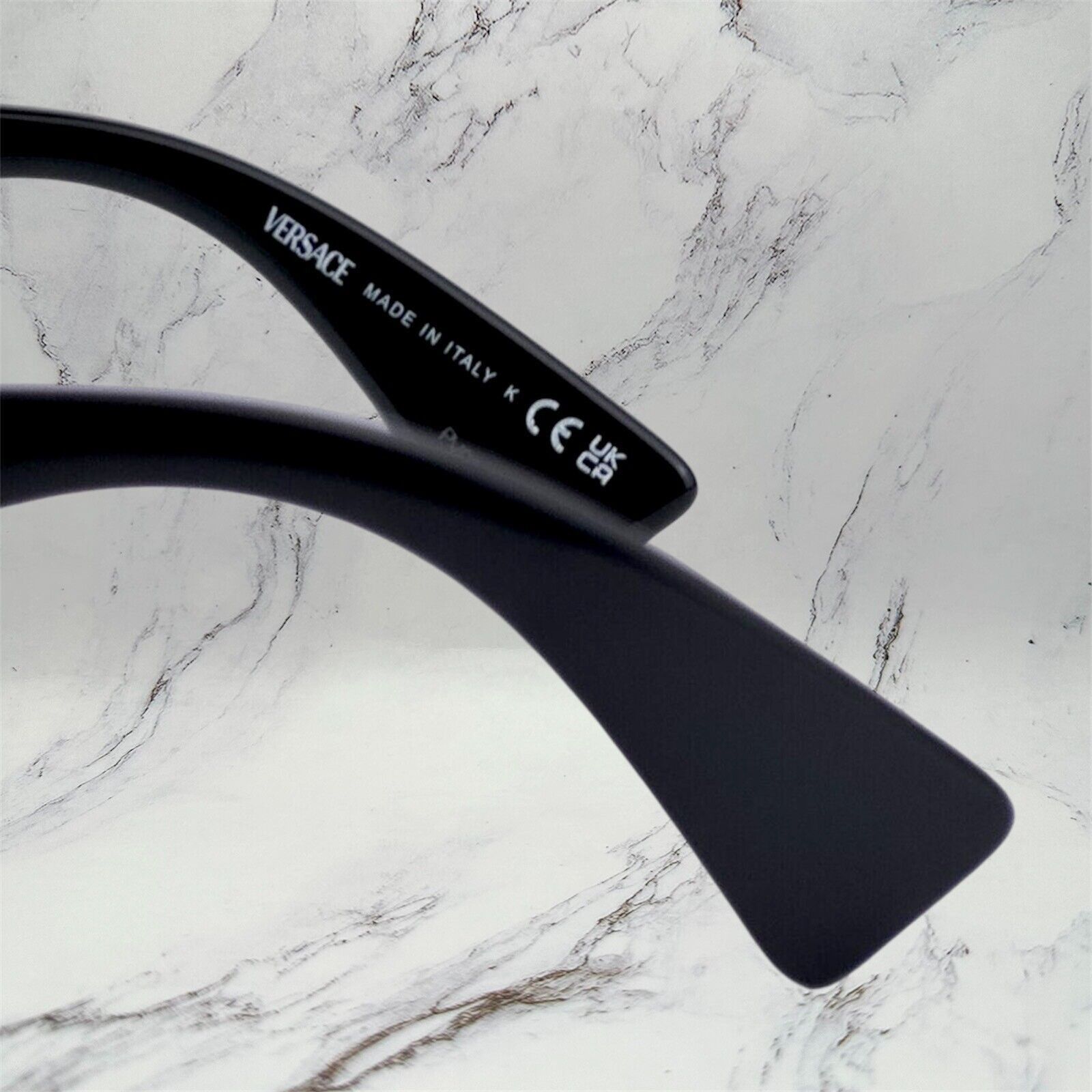 Versace VERSACE Sunglasses New Black Square Wrap Shield Mask Acetate Size ONE SIZE - 7 Thumbnail