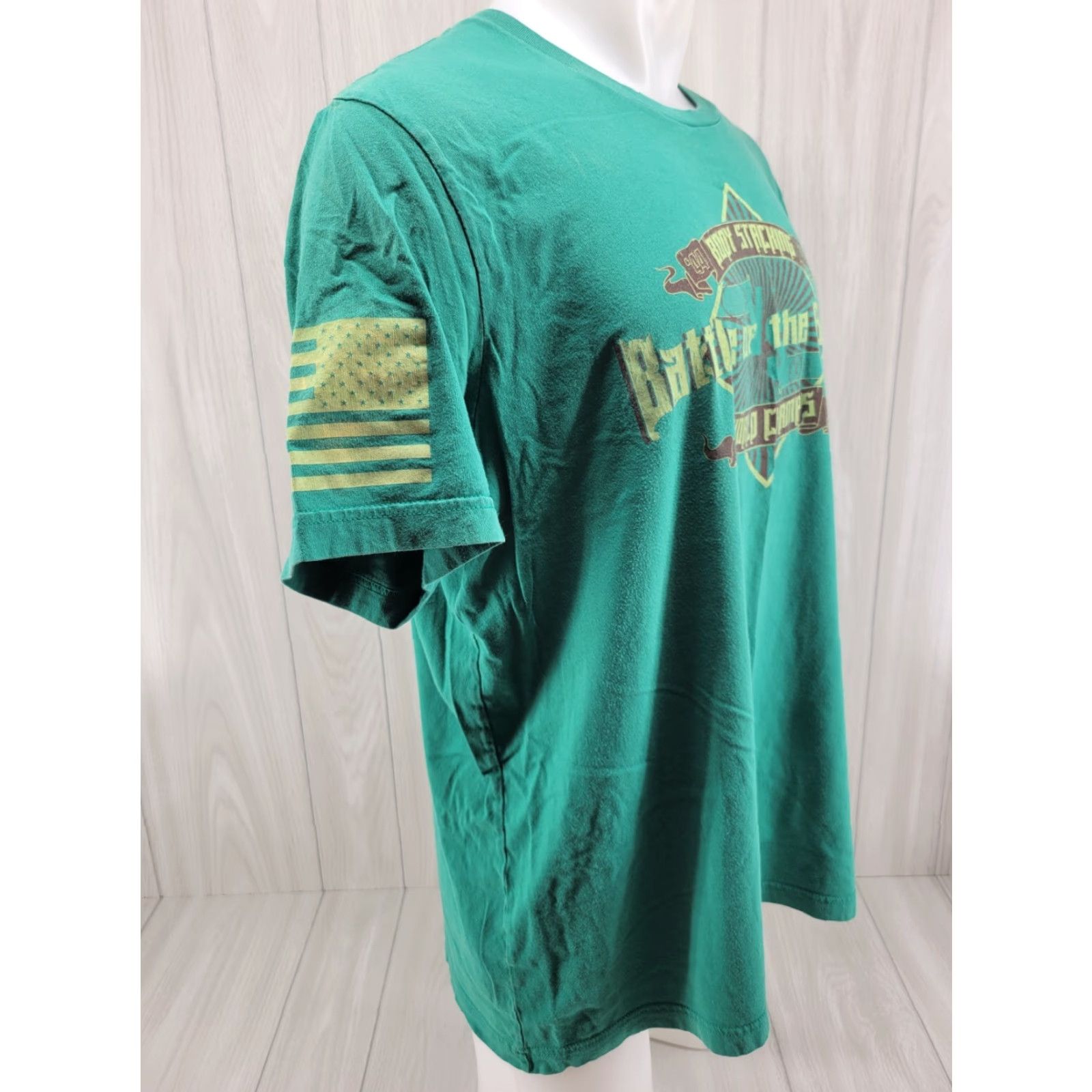 Vintage Grunt Style Battle of the Bulge T Shirt Mens 2XL Green Crew Neck Short Sleeve Graphic Tee Shirt Logo Veterans Patriotic Size US XXL / EU 58 / 5 - 3 Thumbnail