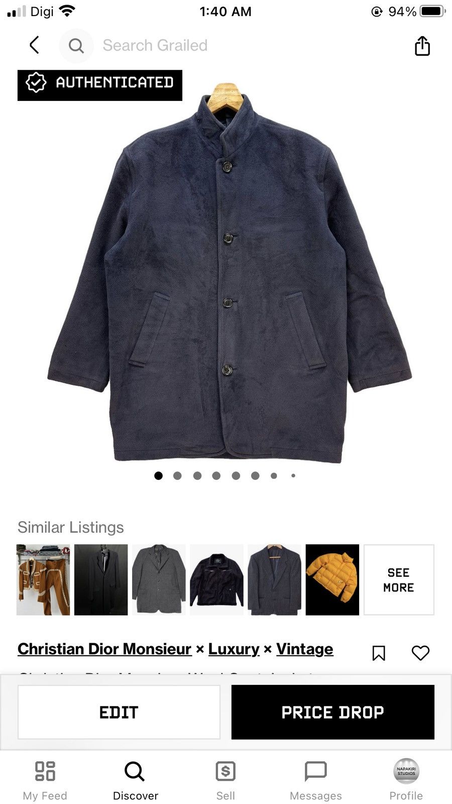 Christian Dior Monsieur Christian Dior Monsieur Wool Coat Jacket #A28-0631 Size US L / EU 52-54 / 3 - 13 Thumbnail