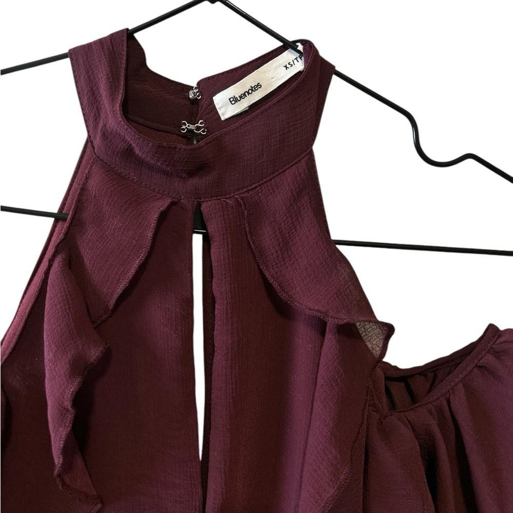 Designer Burgundy bluenotes Cold Shoulder Dress - Size XS Size XS / US 0-2 / IT 36-38 - 2 Thumbnail