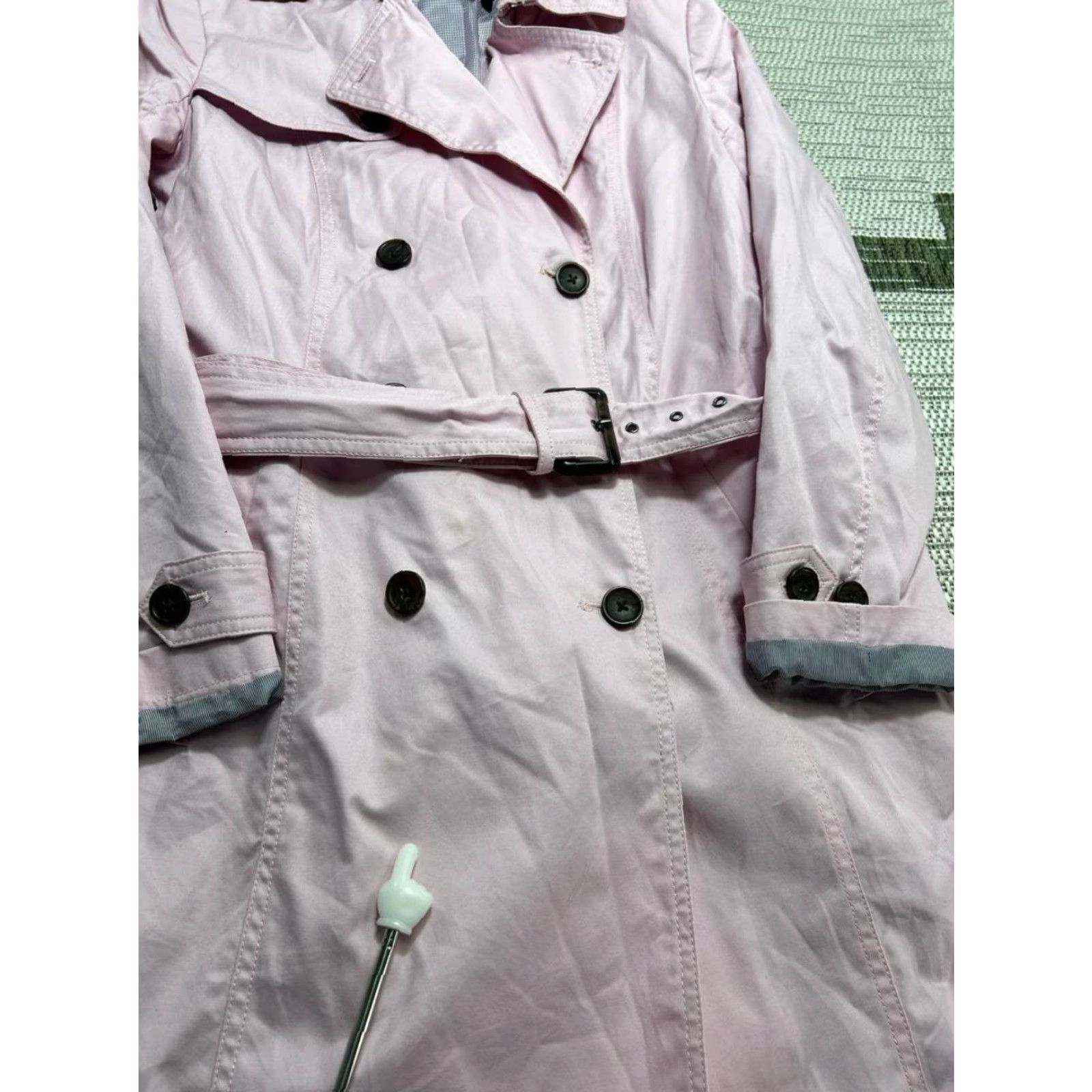 Banana Republic Banana Republic Trench Coat Womens Small Pink Cotton Belted Lined Notch Lapel Size S / US 4 / IT 40 - 5 Thumbnail
