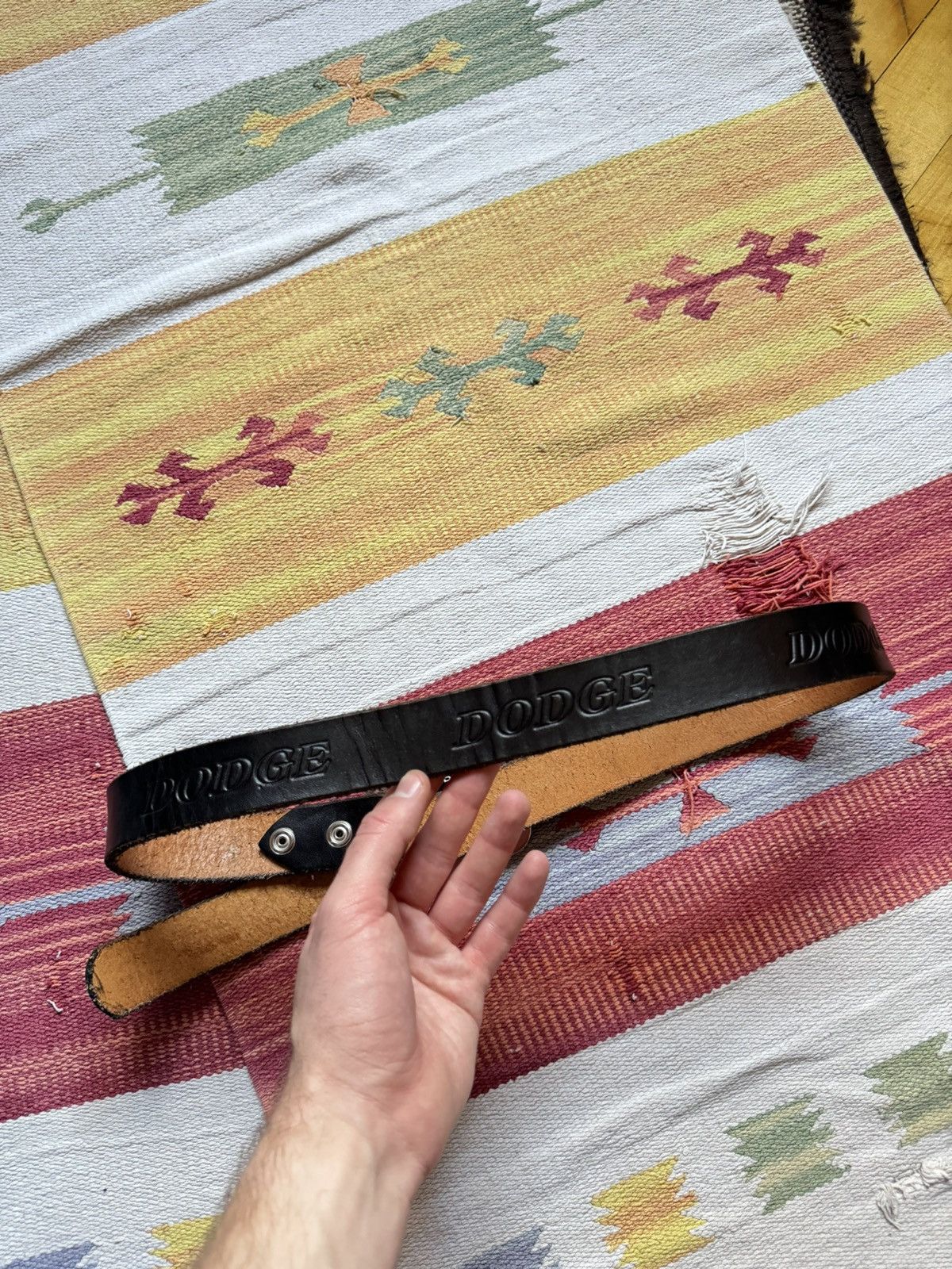Genuine Leather Vintage 90’s Dodge y2k Genuine Leather Buckle Down Belt Size ONE SIZE - 4 Thumbnail