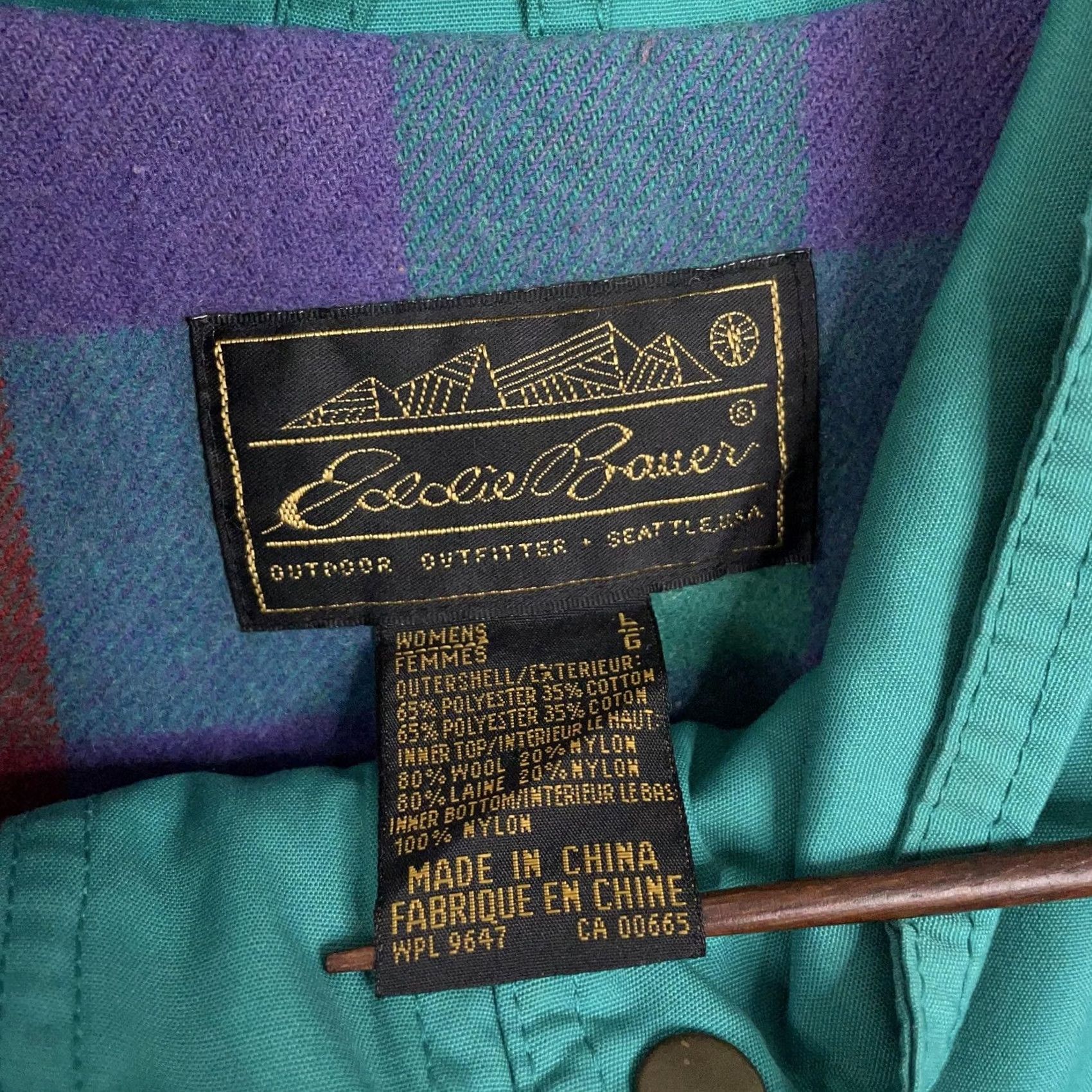 Eddie Bauer VINTAGE Eddie Bauer Jacket Womens Large Teal Wool Lined Field Coat Pockets 90s Size L / US 10 / IT 46 - 5 Thumbnail