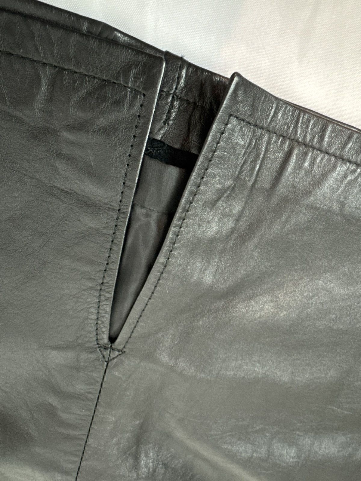 Other Vintage 80s PELLE CUIR Leather High-Waisted Pencil Skirt Size 27" / US 4 / IT 40 - 18 Thumbnail