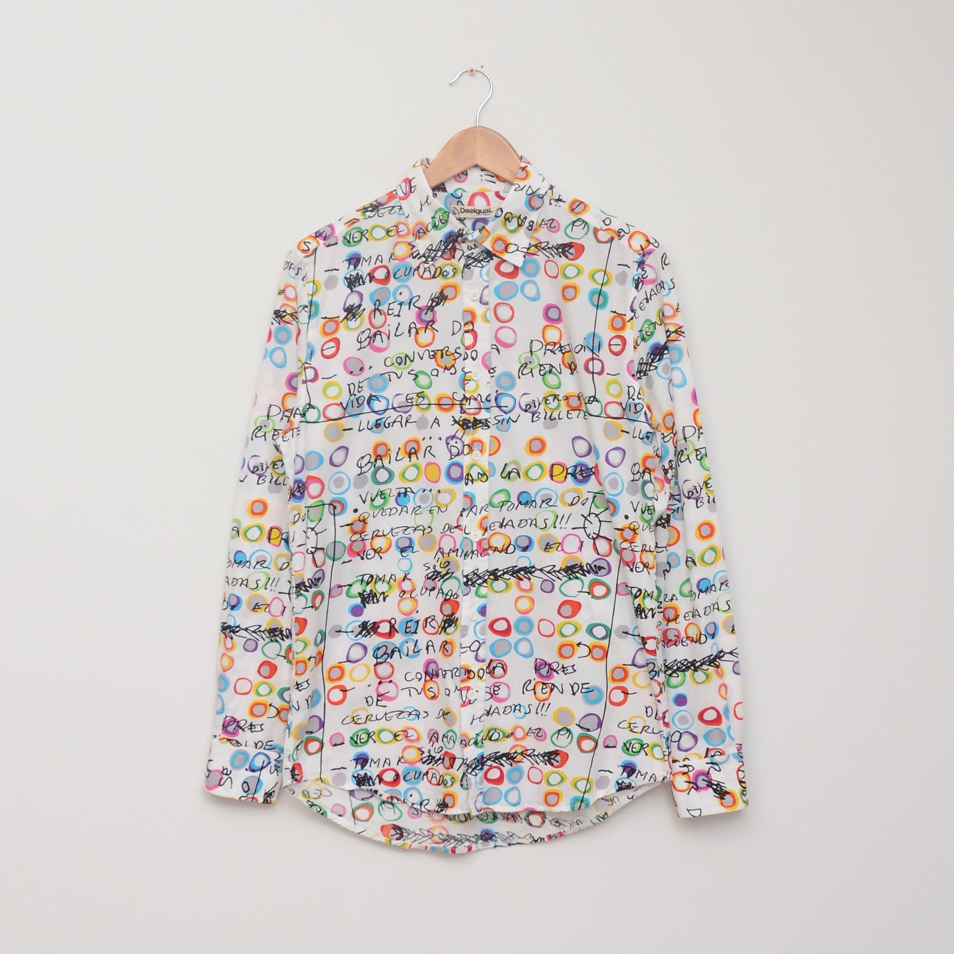 Desigual Desigual Size S Colorful Shirt Regular White Multicolors Size US S / EU 44-46 / 1 - 1 Thumbnail