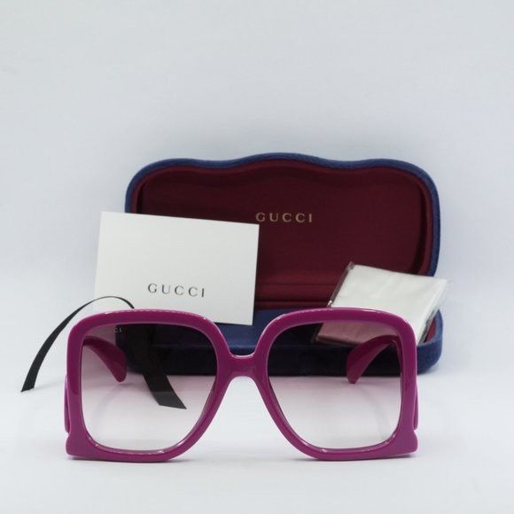 Gucci NEW GUCCI GG1326S 004 FUCHSIA PURPLE SQUARE SUNGLASSES | Grailed