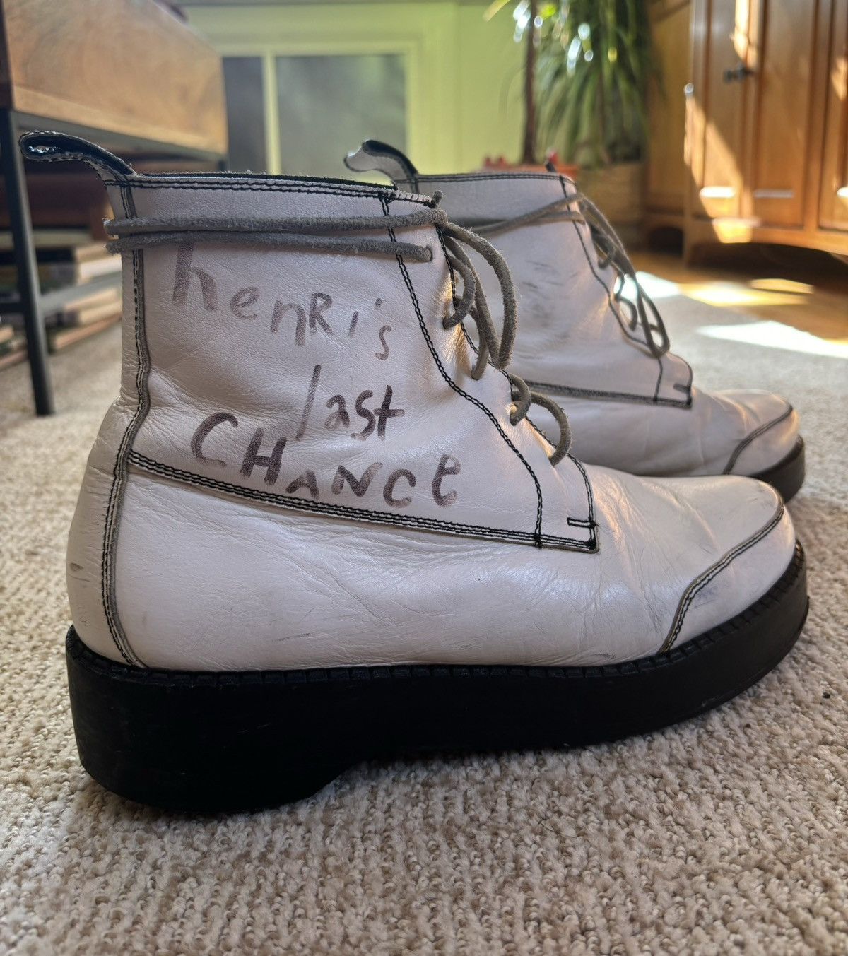 Enfants Riches Deprimes “CREEPER BOTTES EN CUIR (WITH TEXT)” Runway Boots Size US 11 / EU 44 - 16 Thumbnail