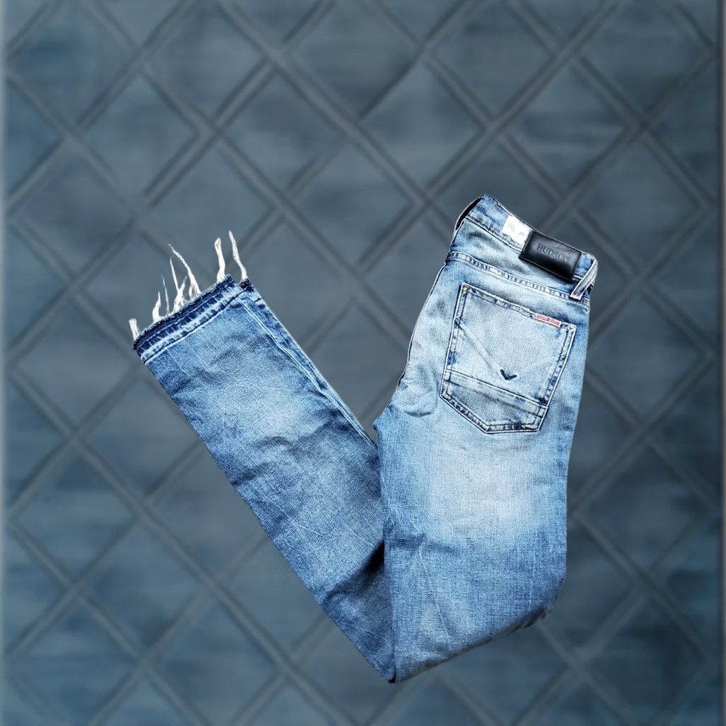 Hudson Hudson Jeans 29 Mens Slim Skinny Distressed Medium Wash Denim 5-Pocket Logo Cotton Blend Regular Inseam 32 Pants Size US 29 - 1 Thumbnail
