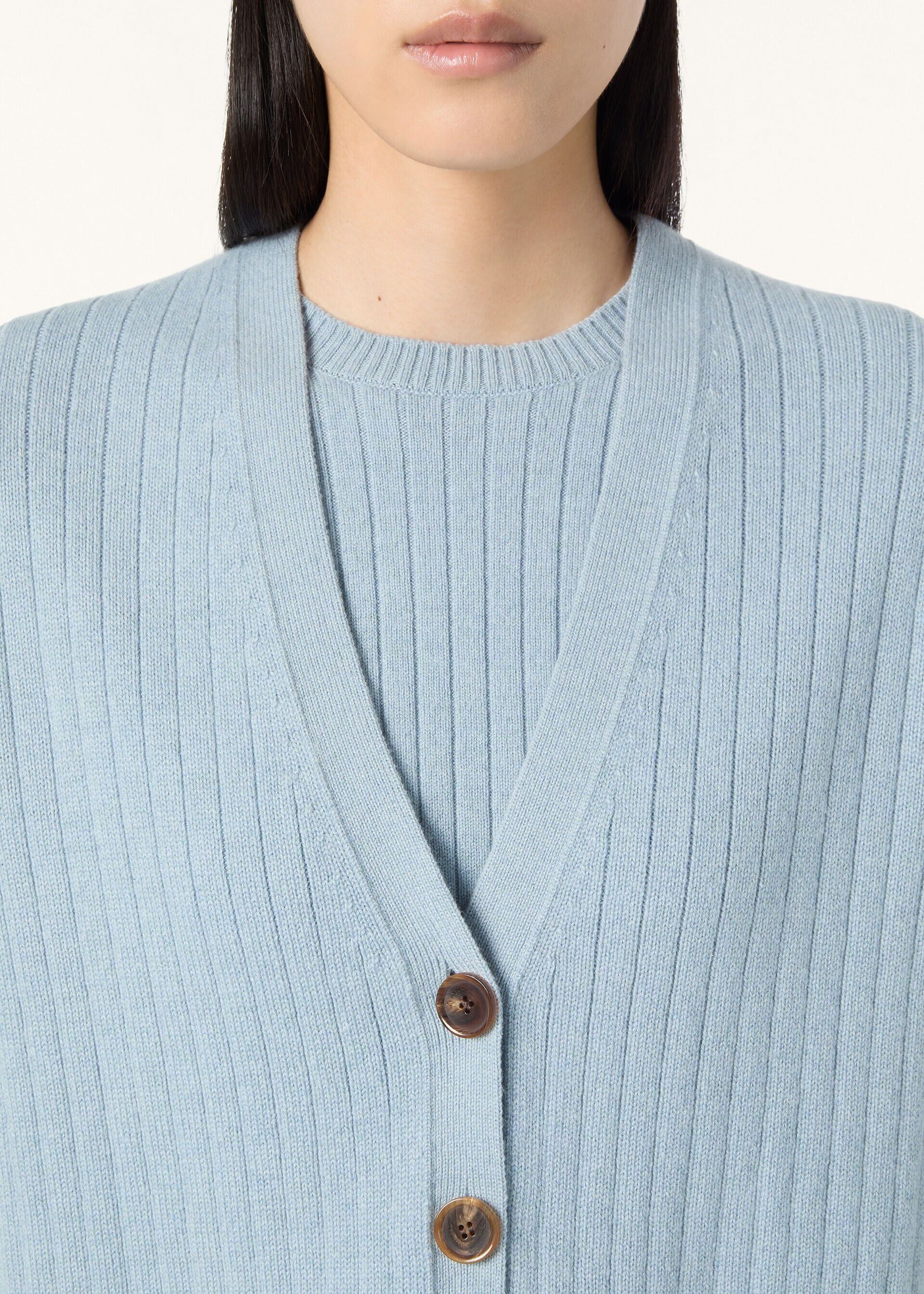 Loro Piana os11x0326 FAQ9056 Baby Coste Cardigan in Iced Snow Melange Size L / US 10 / IT 46 - 3 Thumbnail