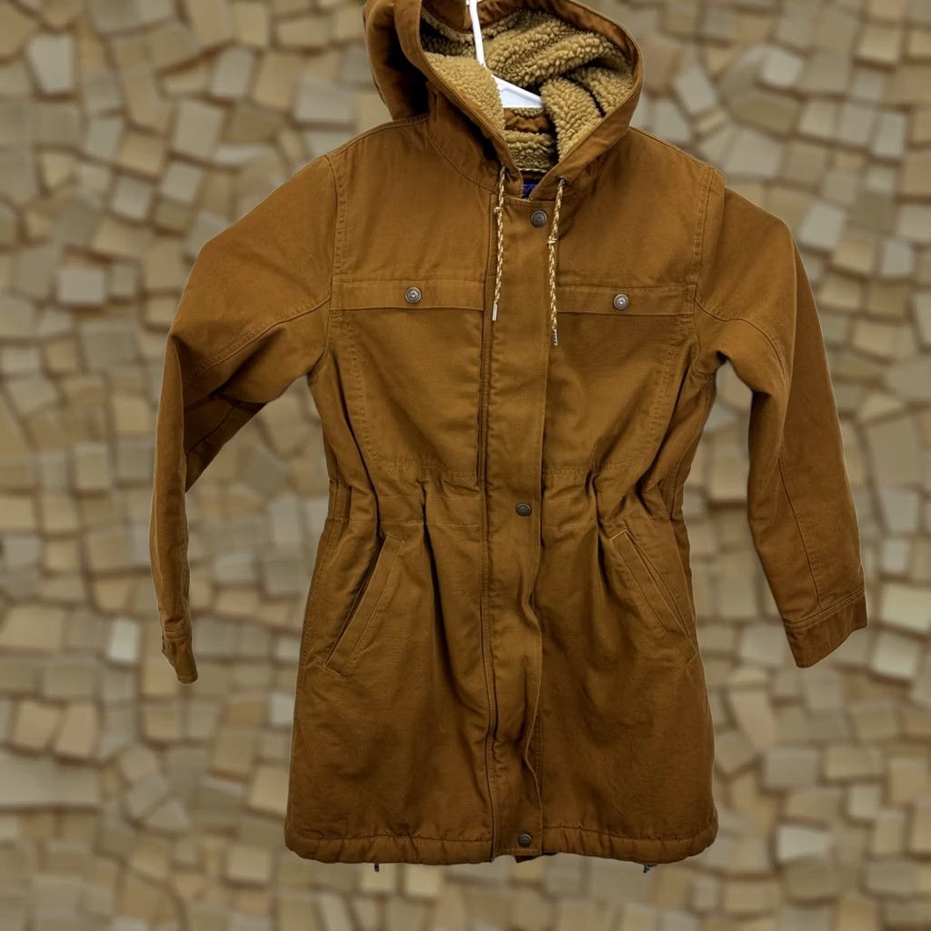 Patagonia Patagonia Parka Jacket Womens Small Brown Insulated Prairie Dawn Long Coat Zipper Snap Logo Quilt/Polyester Size S / US 4 / IT 40 - 1 Thumbnail