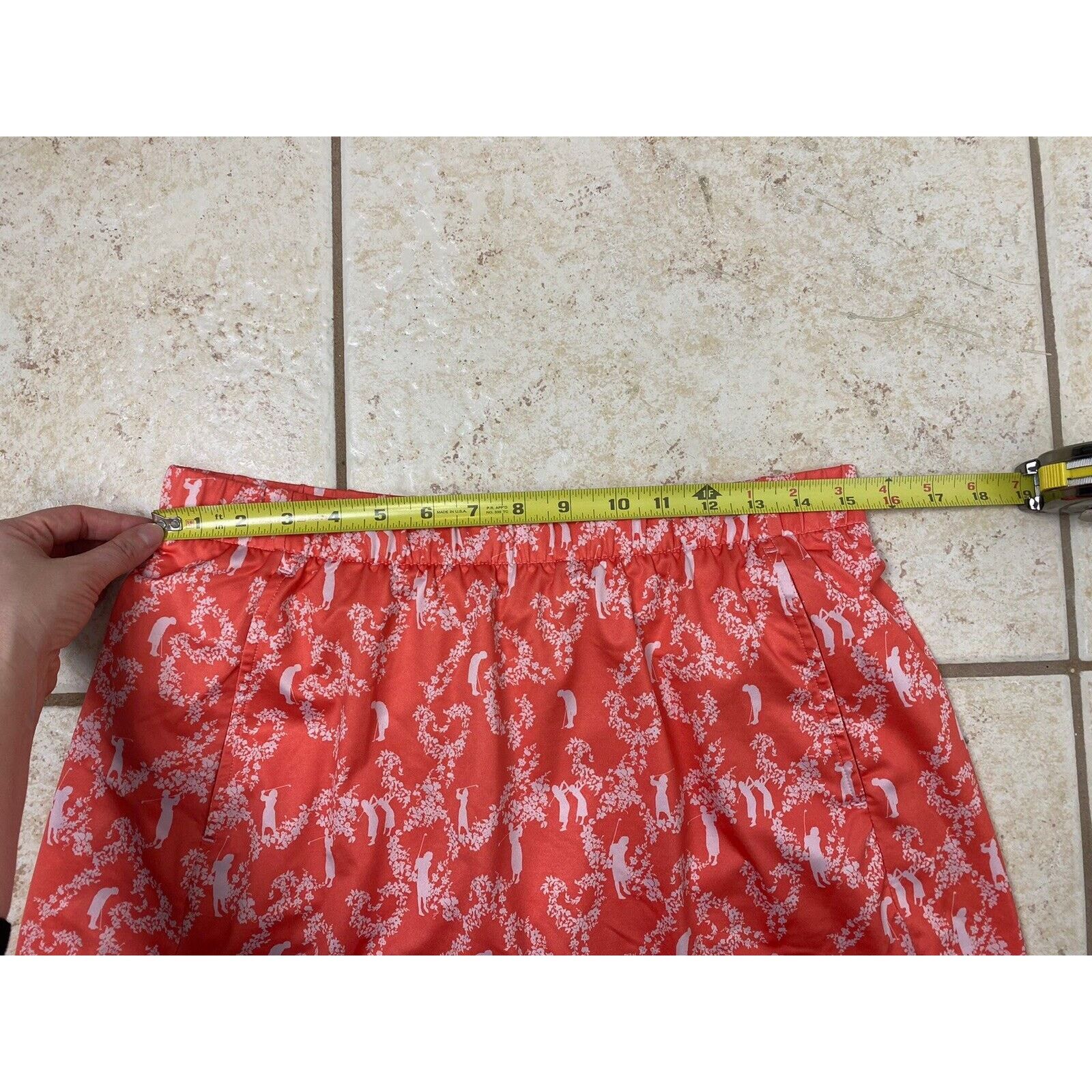 Nike Nike Golf Dri Fit Golfer Print Athletic Skirt Skort M Orange Size 30" / US 8 / IT 44 - 13 Thumbnail