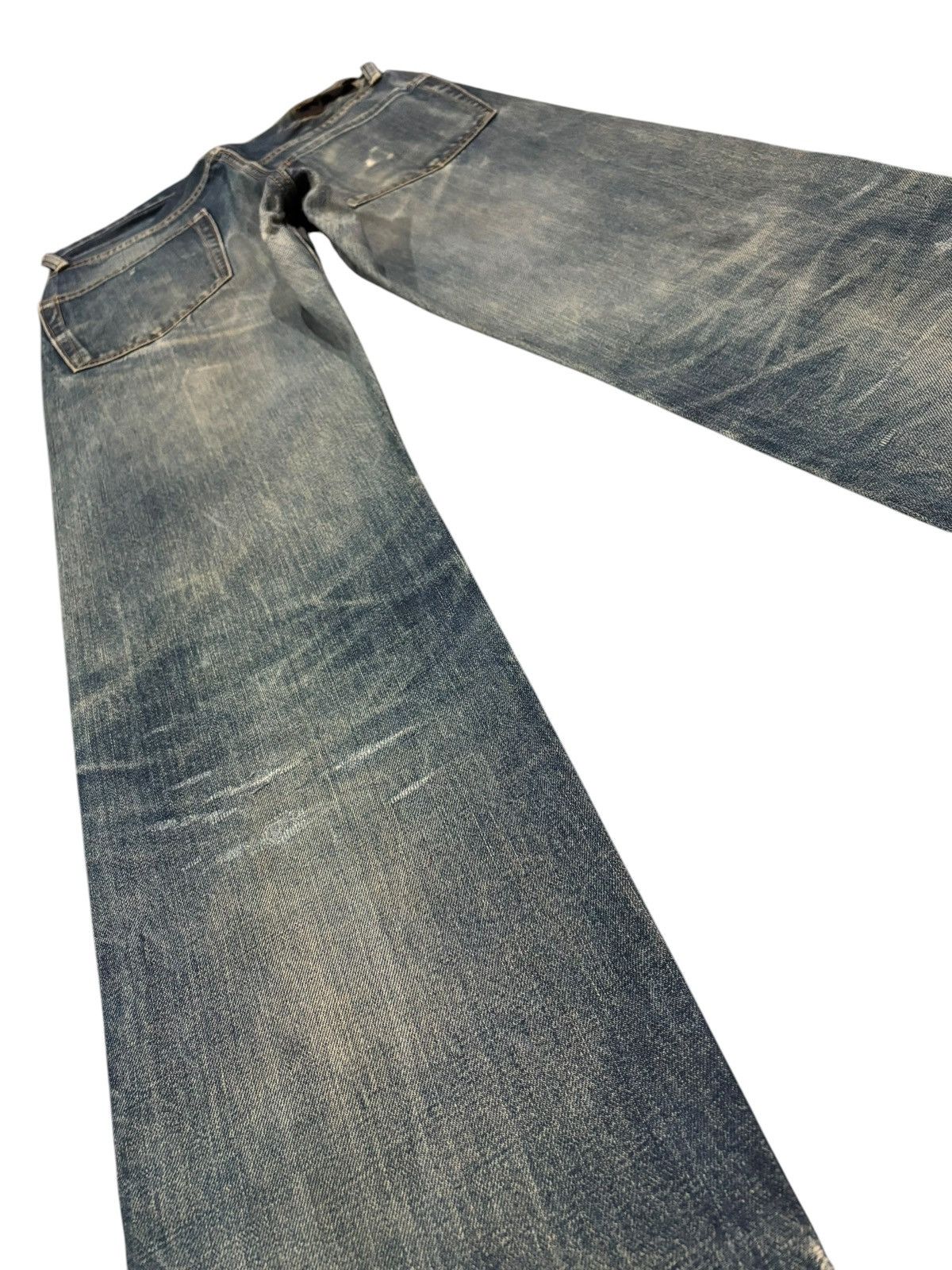 45rpm × Japanese Brand 90s Vtg 45rpm Distressed Faded Reworked Jeans Size US 30 / EU 46 - 6 Thumbnail
