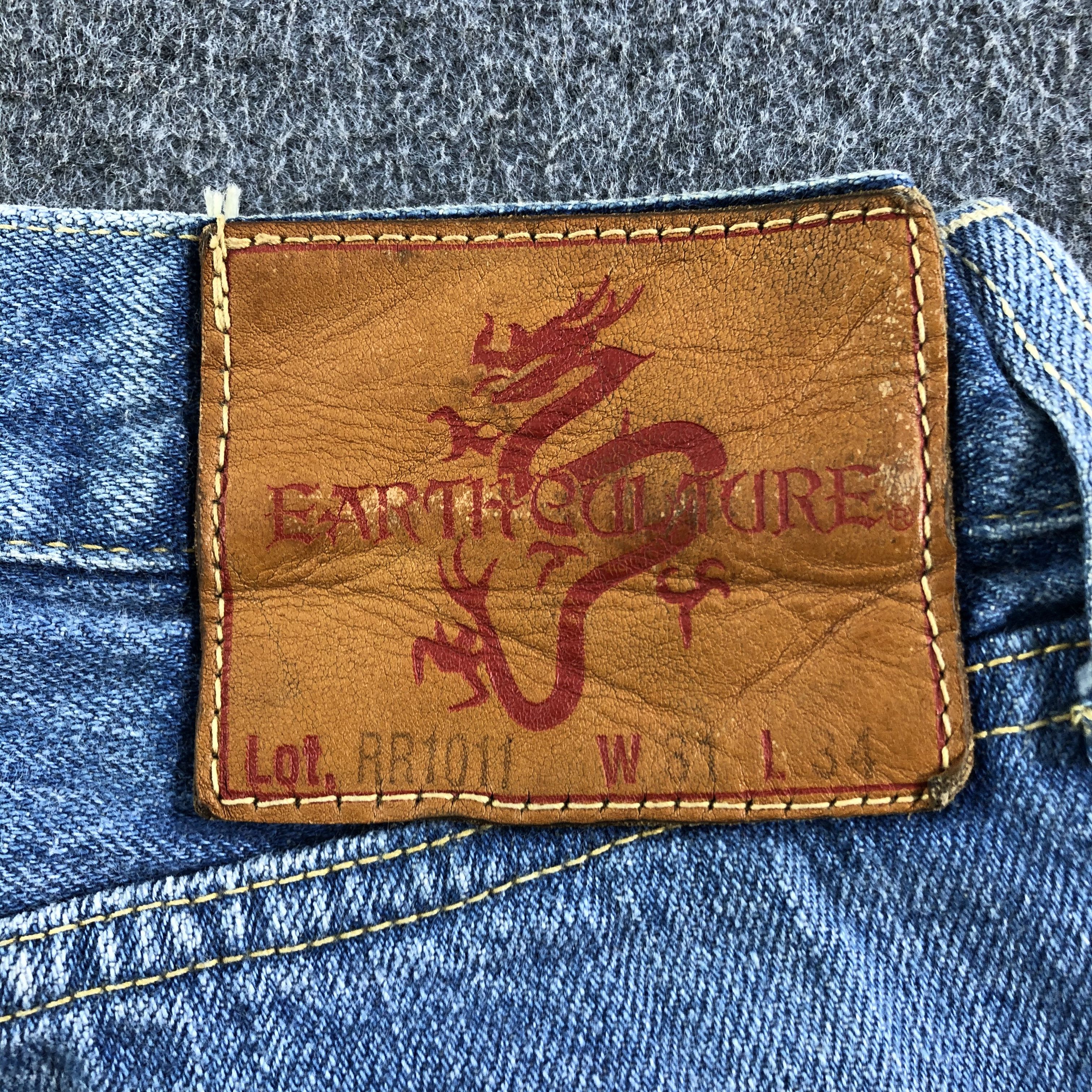 Japanese Brand Vintage Light Wash Earth Culture Redline Jeans-J2993 Size US 31 - 5 Thumbnail