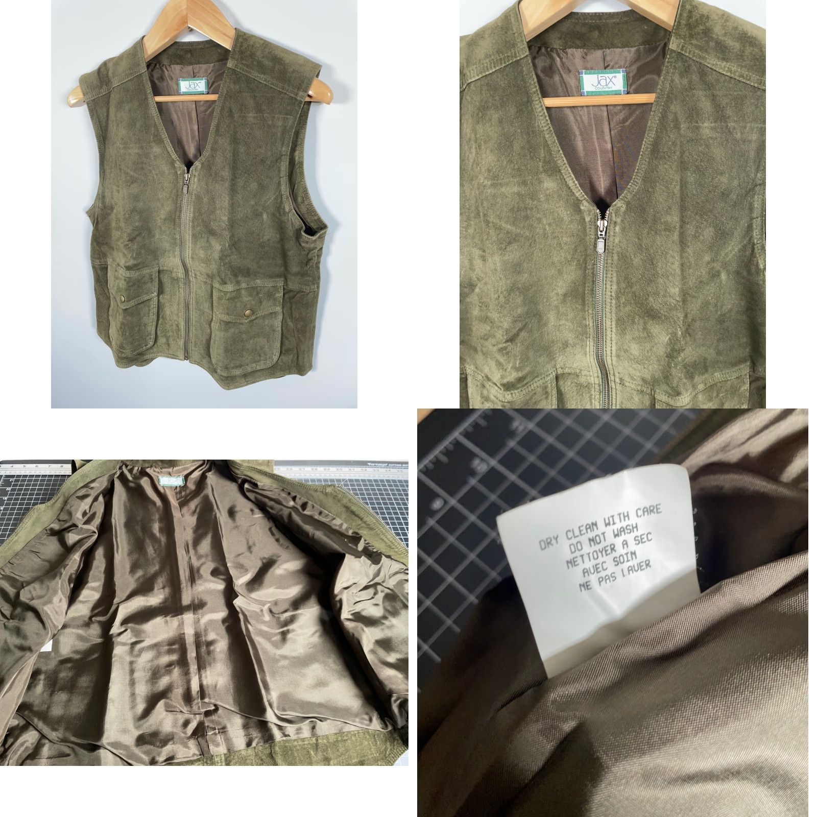 Vintage VINTAGE Jax Pig Suede Vest Women's 6 / Medium Green Canada Made Biker Outdoor Zip Up VTG Size M / US 6-8 / IT 42-44 - 8 Thumbnail