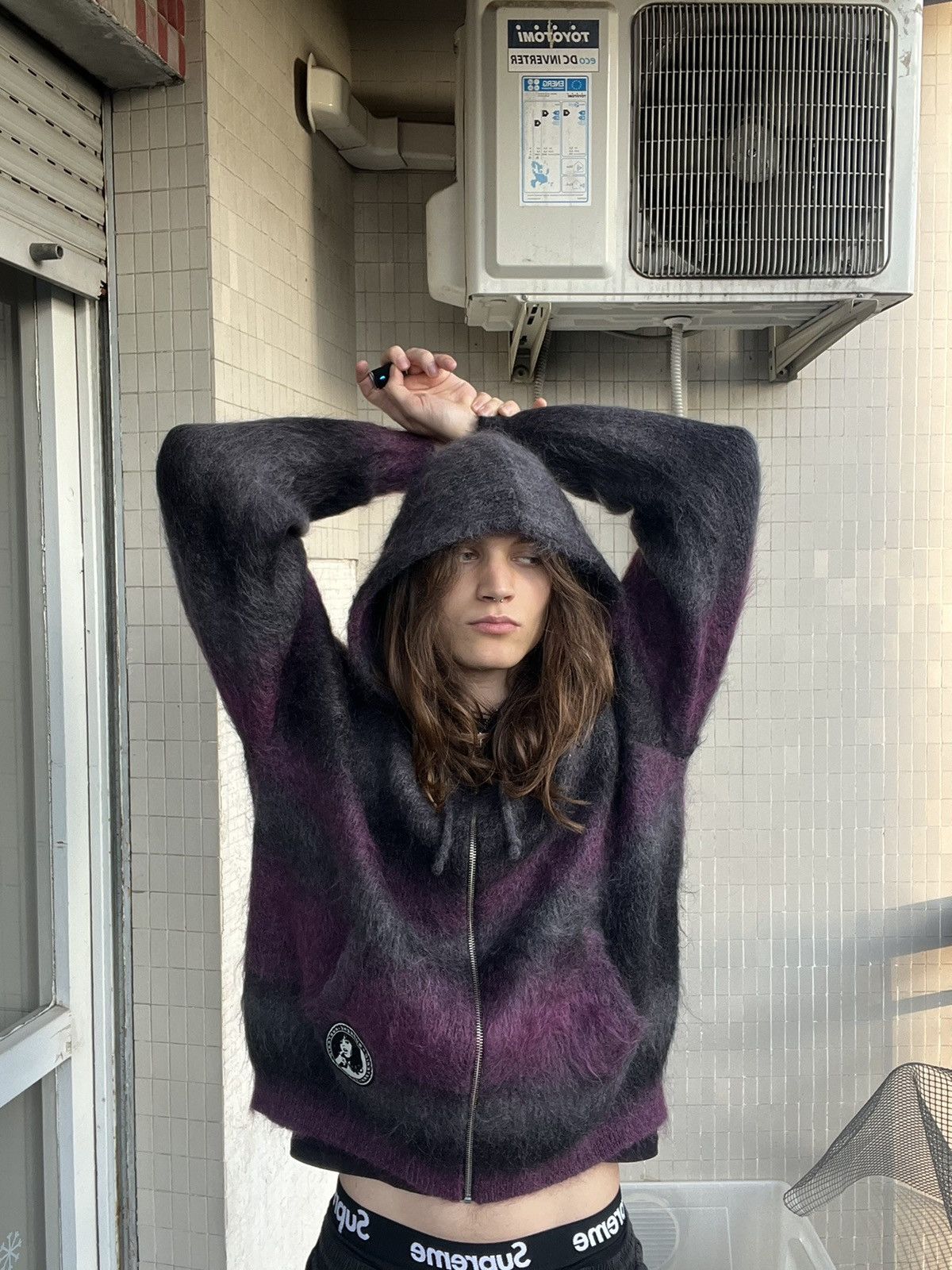 トップス Supreme HYSTERIC GLAMOUR Mohair Sweater Supreme®/HYSTERIC GLAMOUR Mohair Zip Up Hooded Sweater | Supreme 24fw