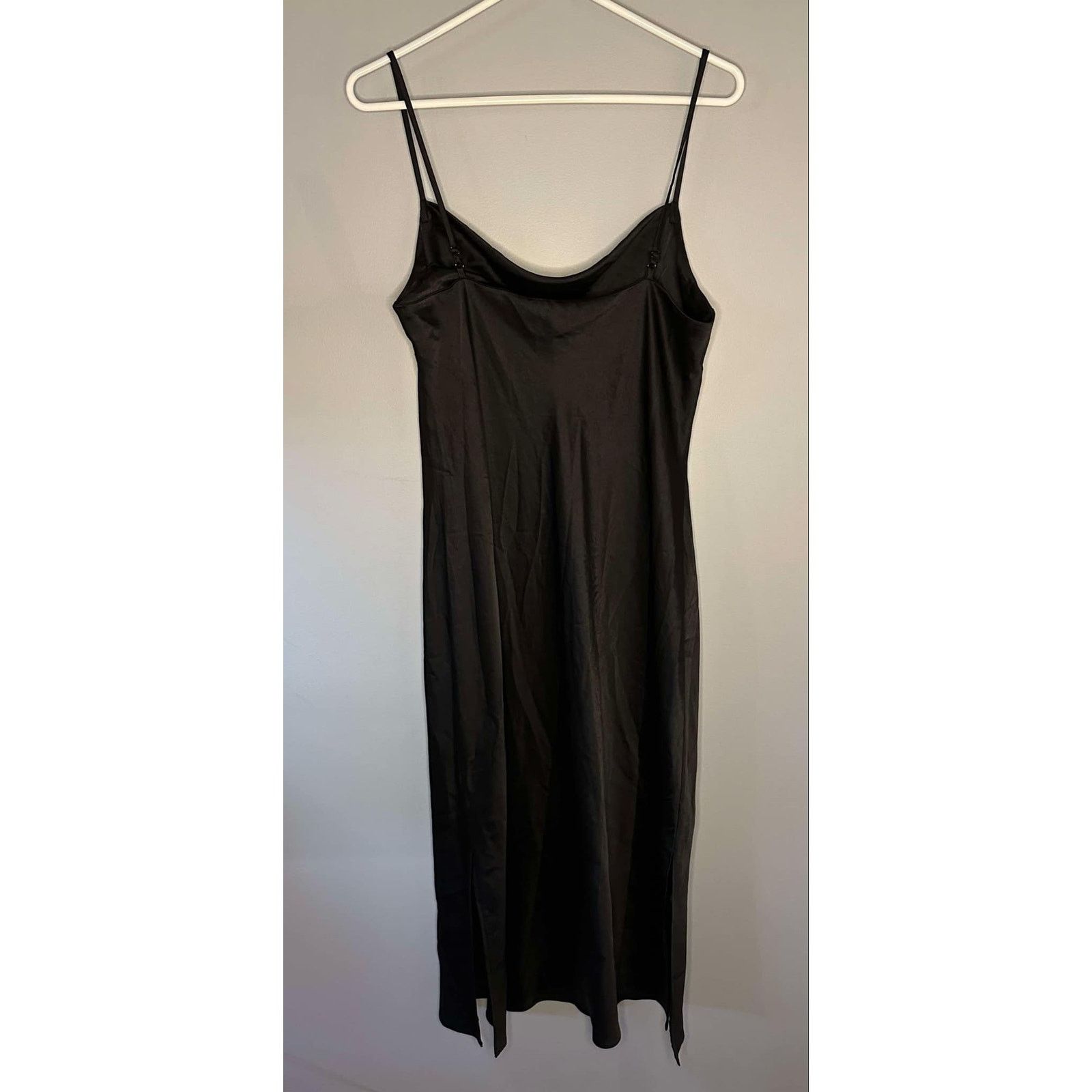 Express Express Satin Cowl Neck Midi Slip Dress Black Women's Size L Size L / US 10 / IT 46 - 4 Thumbnail