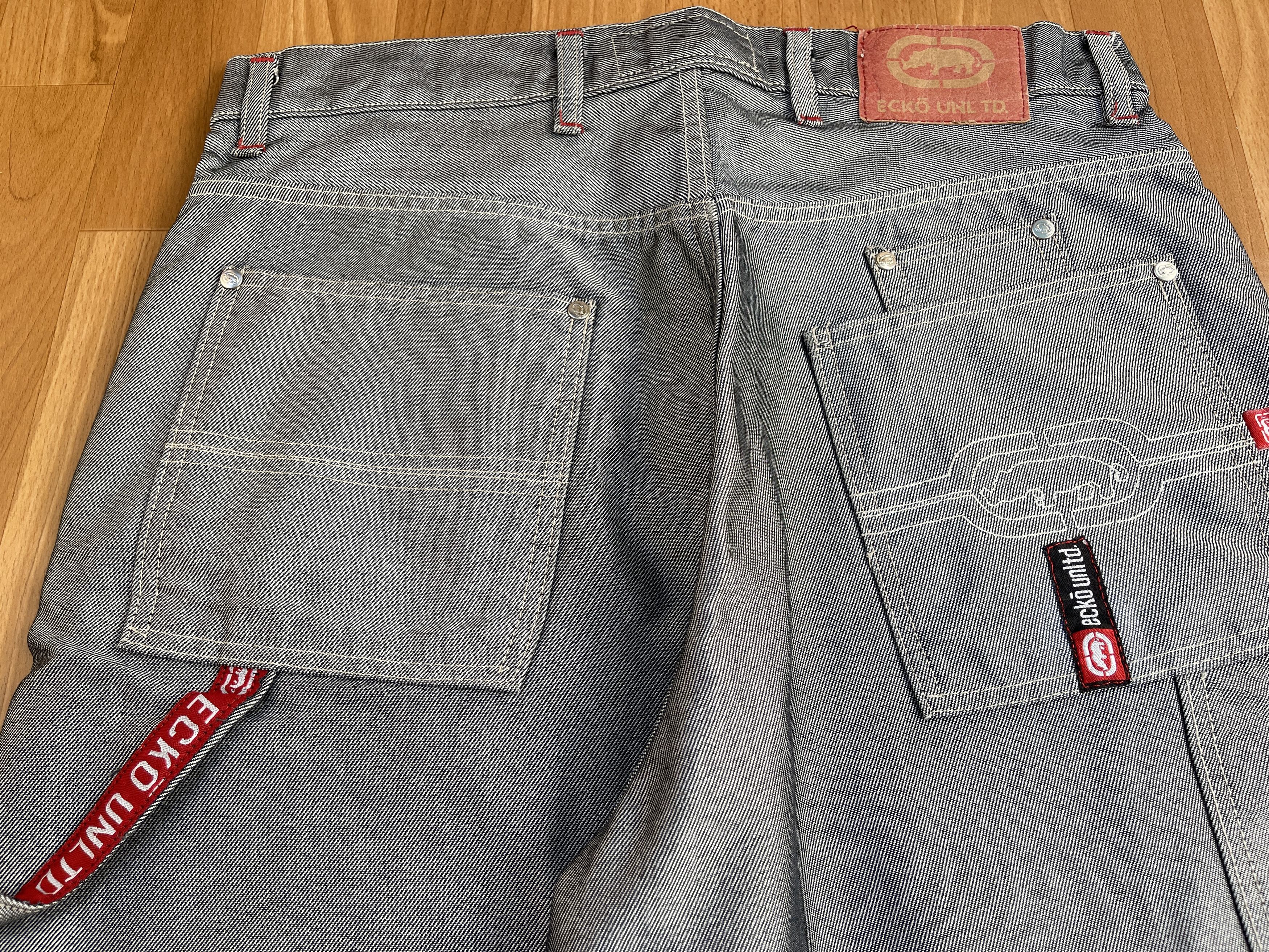 Ecko Unltd. Ecko Unltd jeans, shiny silver metallic vintage baggy Y2K 34 Size US 34 / EU 50 - 8 Thumbnail
