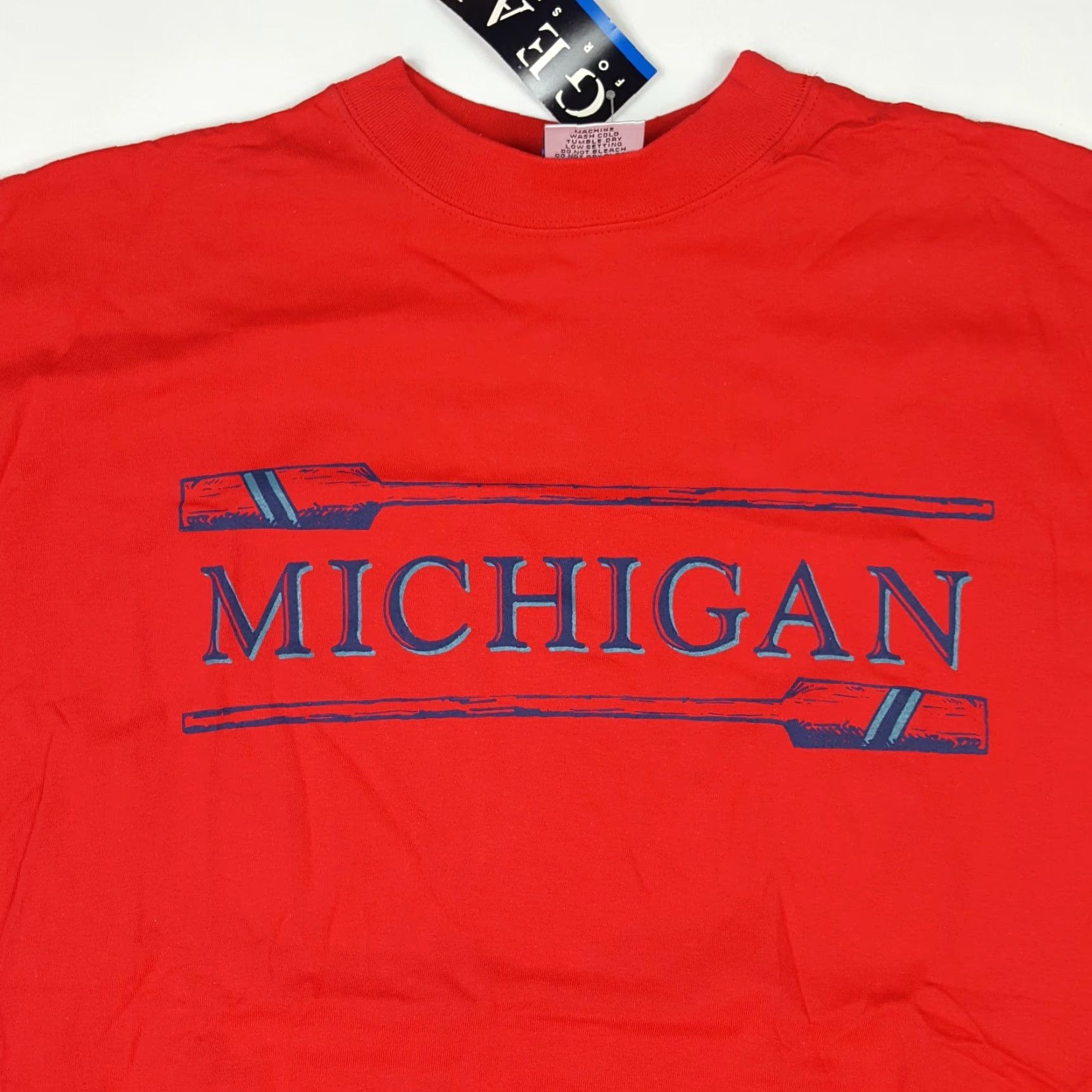 Etro VINTAGE Michigan Boat Club Men's Size L Nautical USA Made T Shirt 90s Retro Y2K 00s Red Crew Neck Short Sleeve Graphic Print Shirt Mens Size US L / EU 52-54 / 3 - 2 Thumbnail