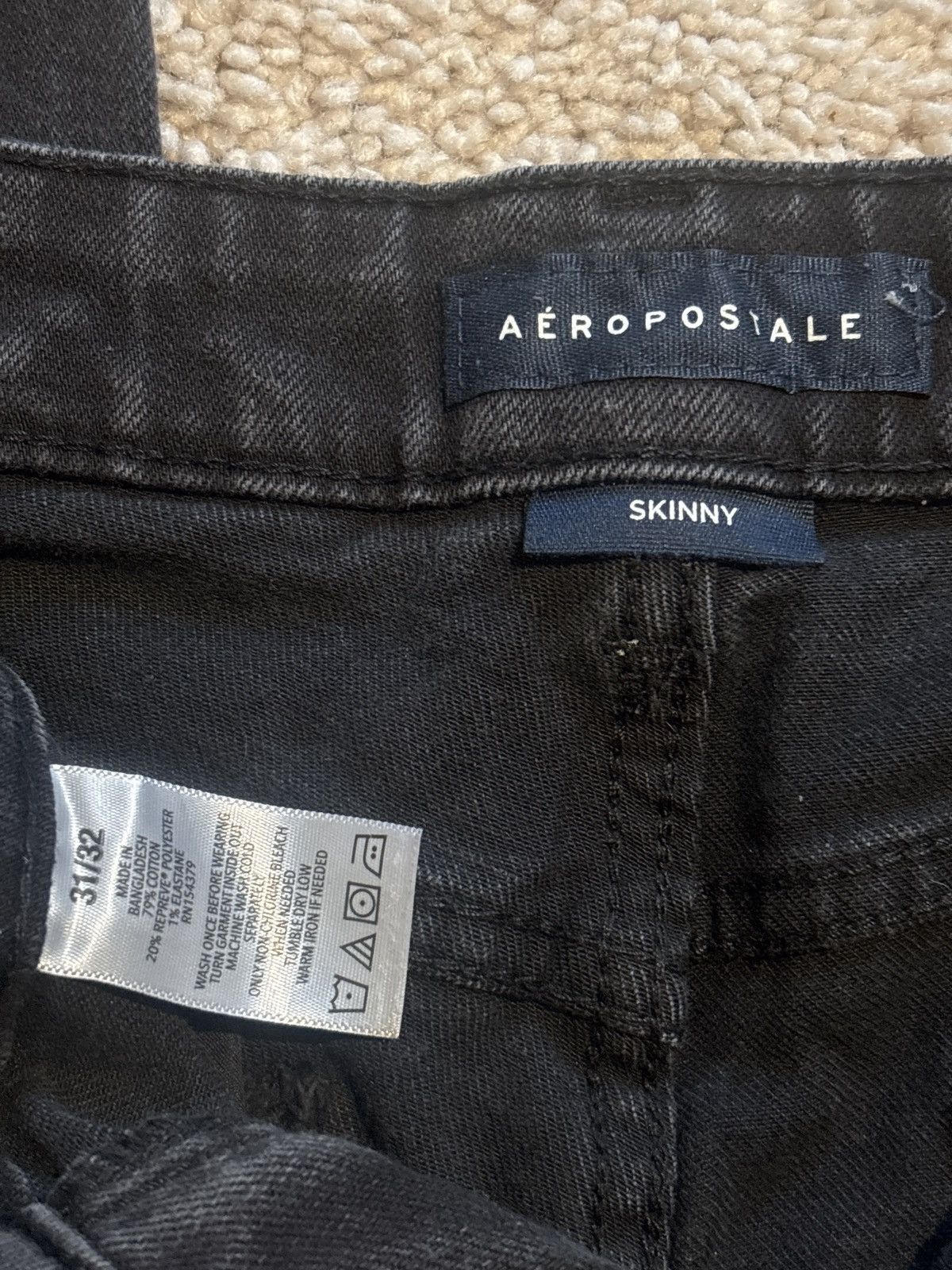 Aeropostale Black skinny Jeans Size US 31 - 2 Thumbnail