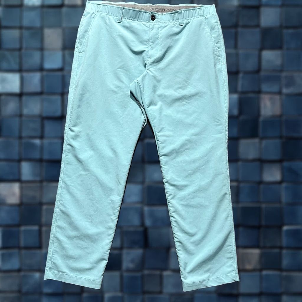 Under Armour Under Armour Pants Mens 40x30 Blue Match Play Elastic Waist Golf Stretch Chino Regular Straight Pocket Front Flat Front Size US 40 / EU 56 - 1 Thumbnail