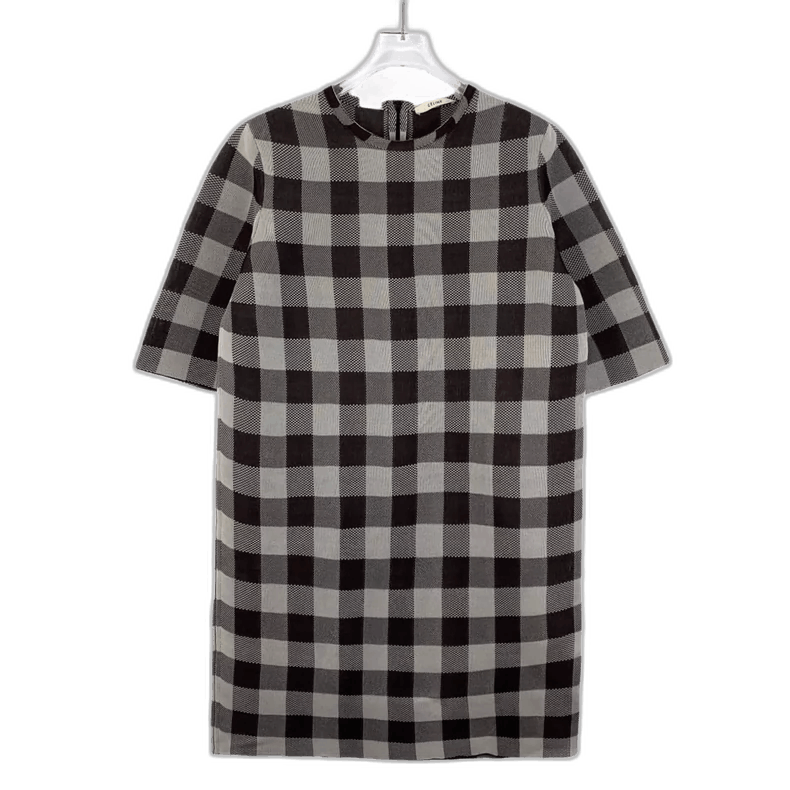 Celine Celine Colorful Checkered Silk Short Sleeve Dress Size XL / US 12-14 / IT 48-50 - 1 Thumbnail