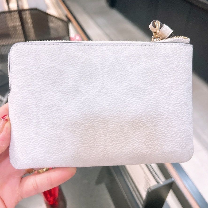 Coach Corner Zip Wristlet In Signature Canvas With Stripe CW854 Size ONE SIZE - 2 Thumbnail