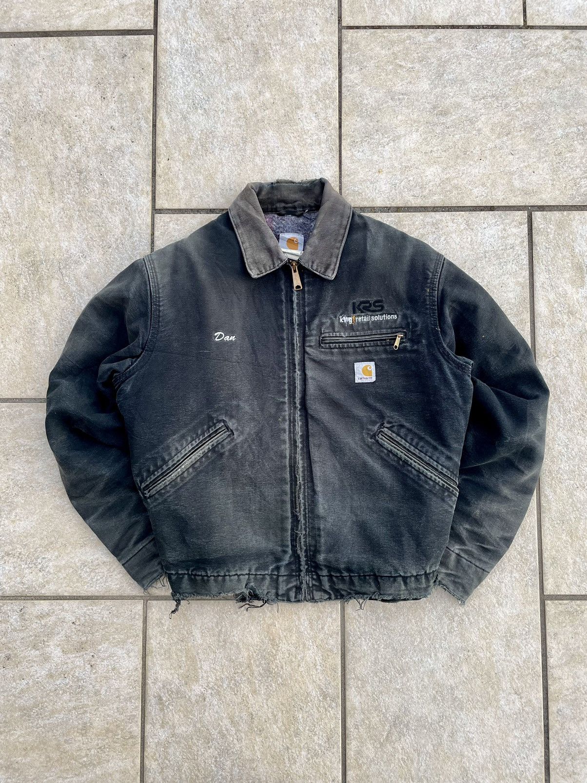 image of Carhartt J01 Vintage Jacket Detroit Faded Black, Men's (Size Small)