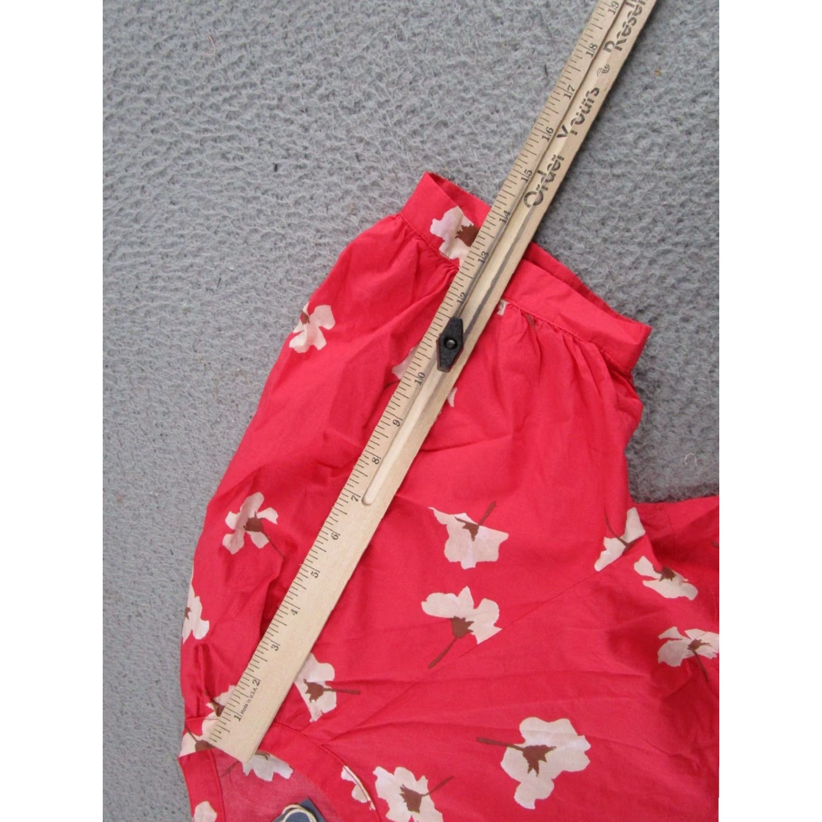 Vintage Universal Thread Shirt Dress Womens XL Red Floral V-Neck Pullover Midi Size XL / US 12-14 / IT 48-50 - 4 Thumbnail