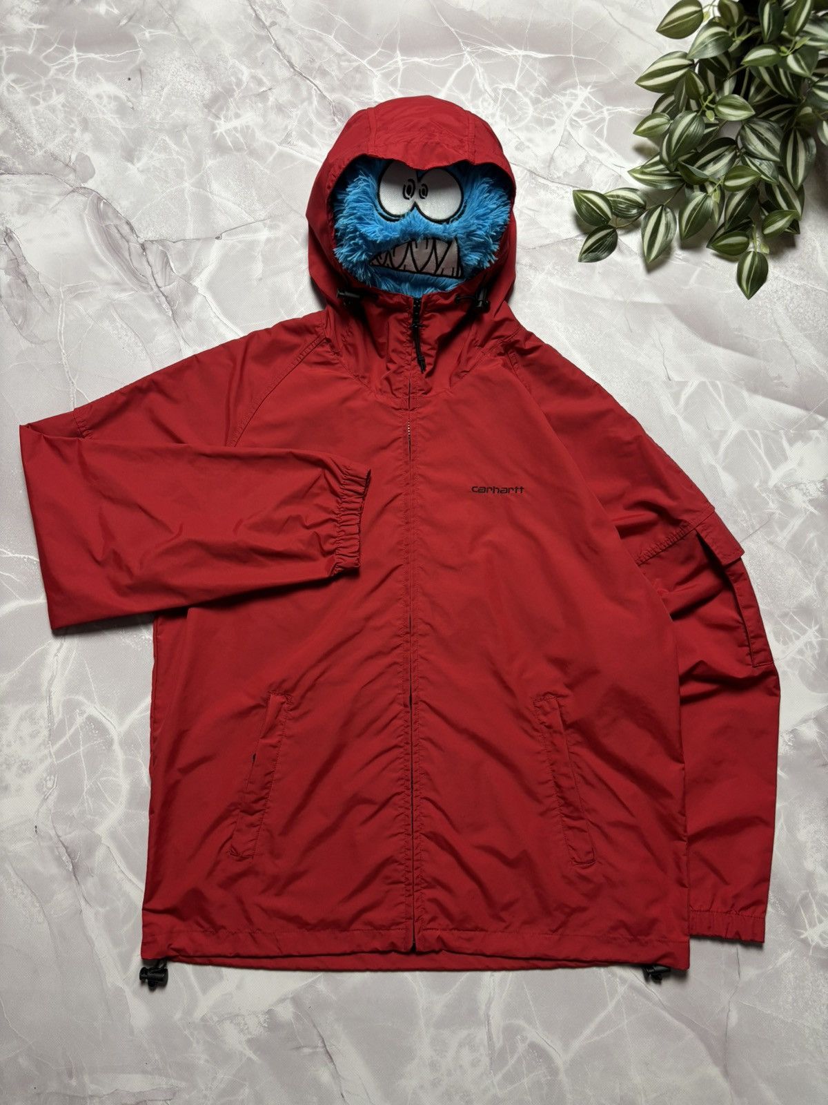 Carhartt Carhartt Windbreaker Jacket Nylon Hooded Full Zip Red Mens M Size US M / EU 48-50 / 2 - 1 Thumbnail
