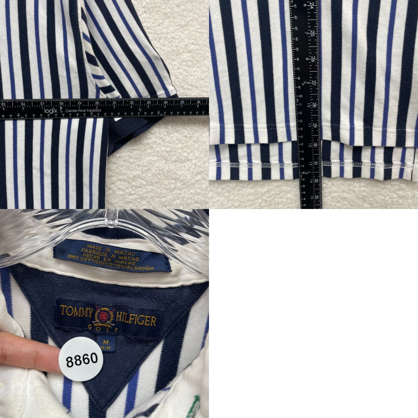 Tommy Hilfiger VINTAGE Tommy Hilfiger Polo Shirt Medium Navy Blue Vertical Stripe Rugby Polo Shirt Mens? Size US M / EU 48-50 / 2 - 8 Thumbnail