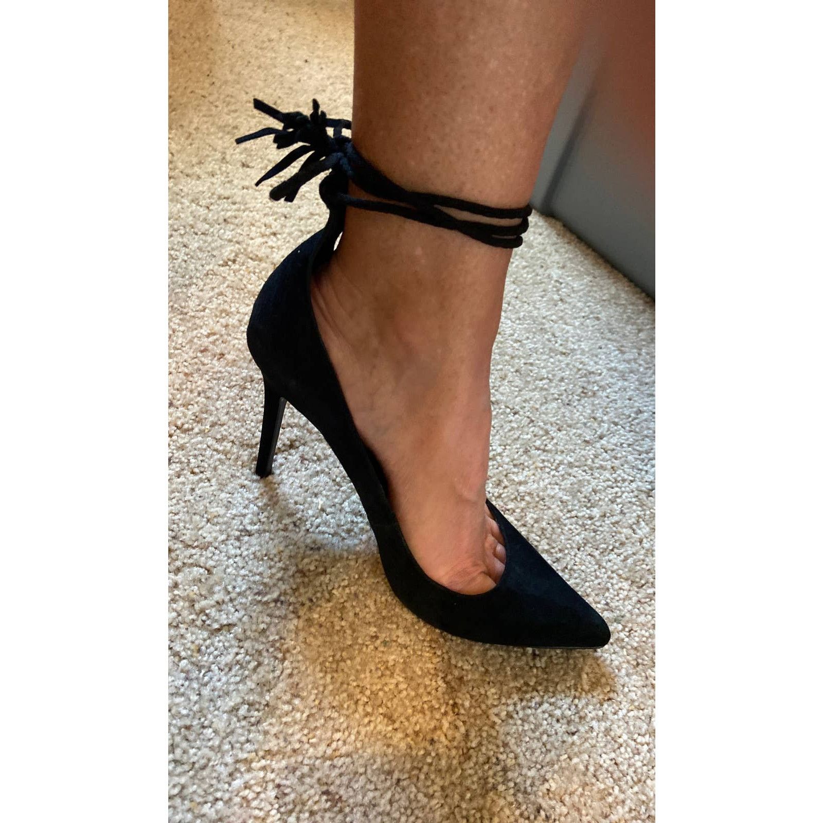 Joie Joie Angelynn Black Suede Ankle Strap Tassel Heels Size 9.5 Size US 9.5 / IT 39.5 - 8 Thumbnail