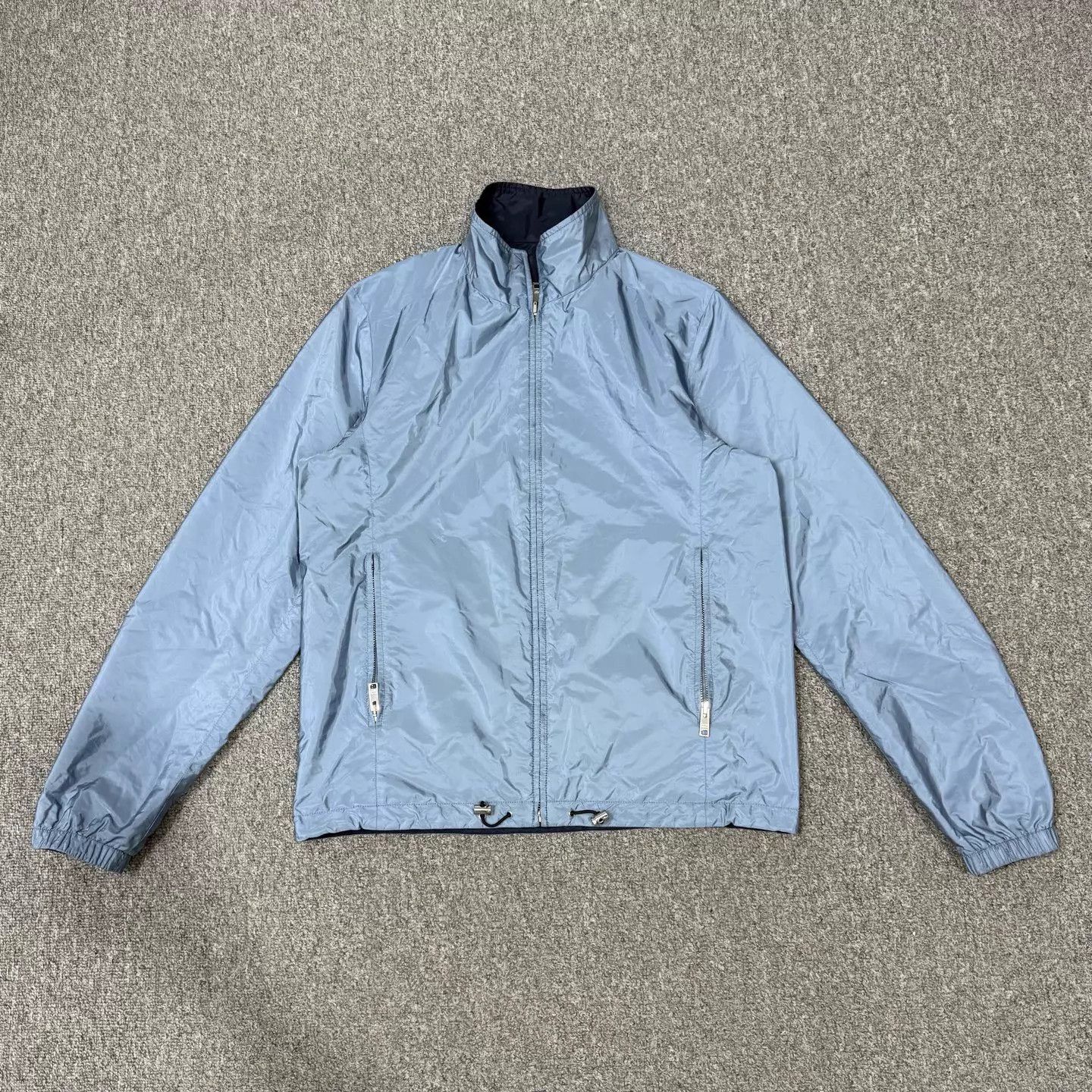 Prada Prada Blue Hem Logo Nylon Double-Sided Jacket 50 99 New Size US M / EU 48-50 / 2 - 2 Thumbnail