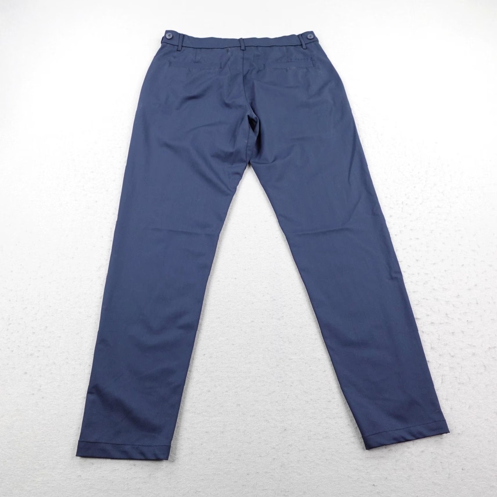 YoungLA YoungLA Pants Mens 34L Straight Chino Slacks Blue 32 Inseam Office Tech Performance Slim Pockets Logo Breachable Blue Size US 34 / EU 50 - 4 Thumbnail