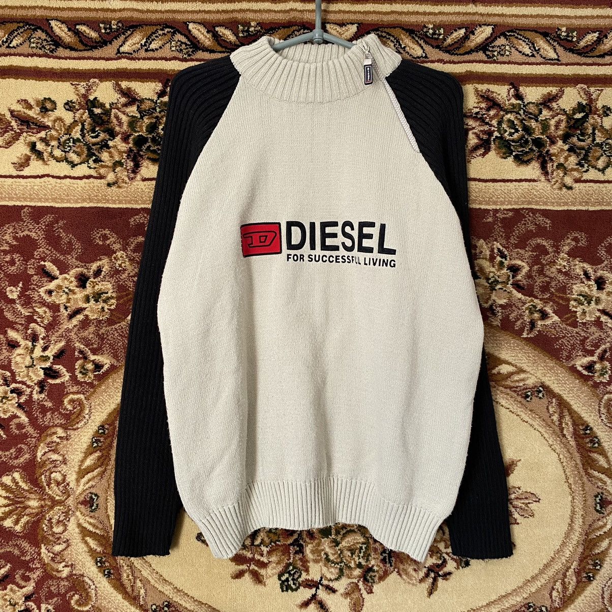 Diesel Grail Vintage Diesel 90’s Big Logo Y2K 1/3 Zip Sweater Size US L / EU 52-54 / 3 - 1 Thumbnail