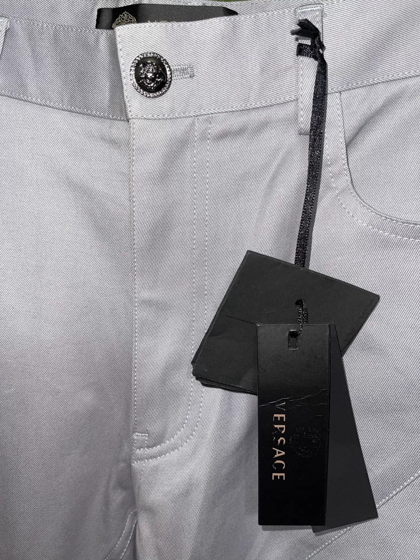 Versace Versace Slim Fit Light Blue-Grey Chino 52 Size US 36 / EU 52 - 3 Thumbnail