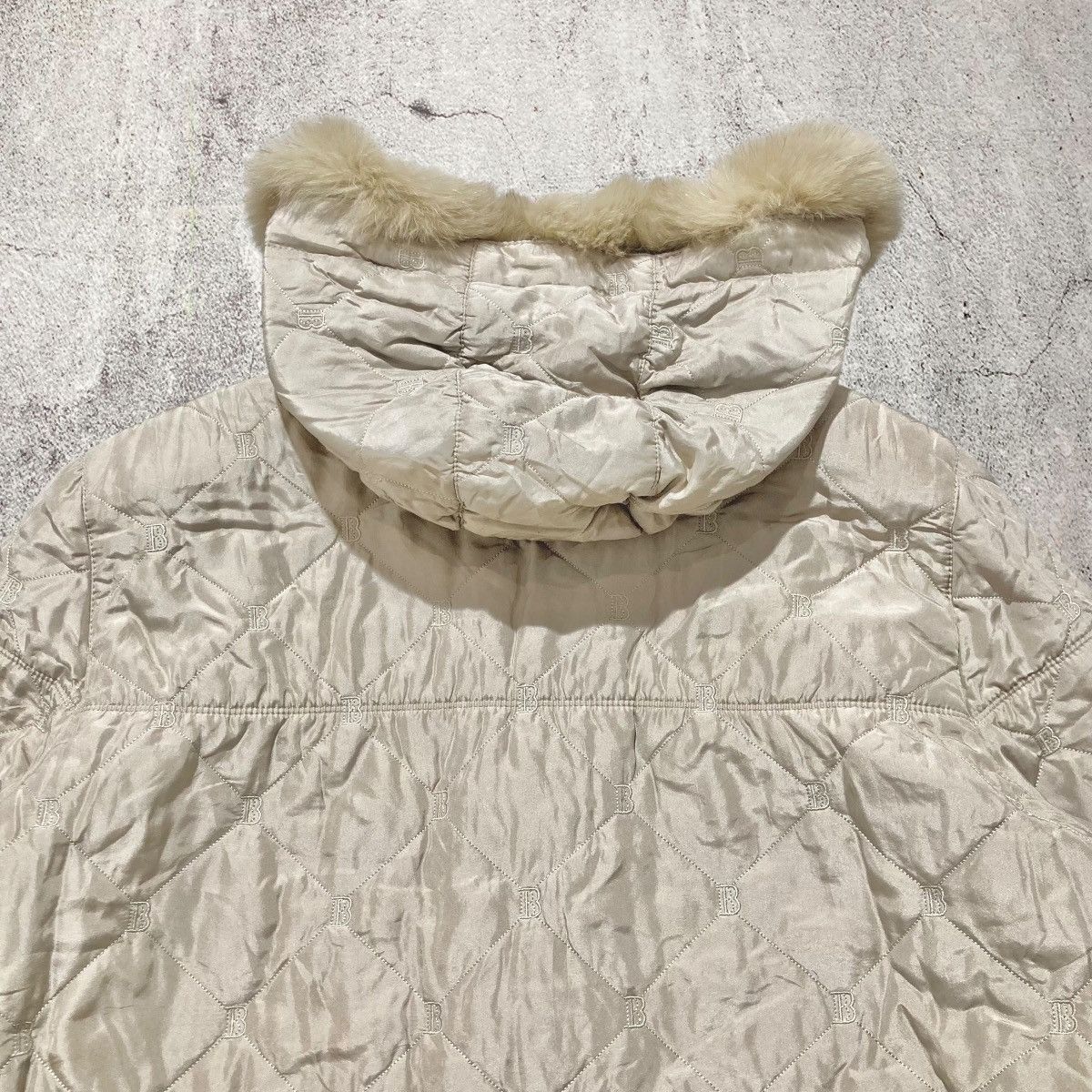 Balmain Balmain Paris Monogram Quilted Fur Long Jacket Beige Luxury Size US XL / EU 56 / 4 - 16 Thumbnail