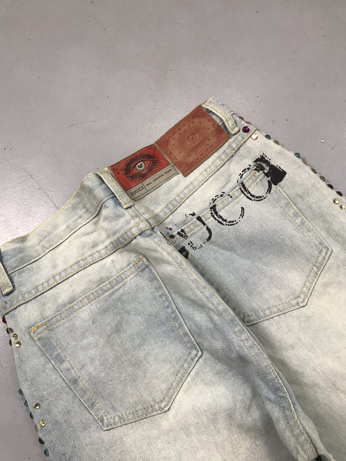 Vintage Vintage women’s gucci inspired studds crystel denim Size 28" / US 6 / IT 42 - 4 Thumbnail