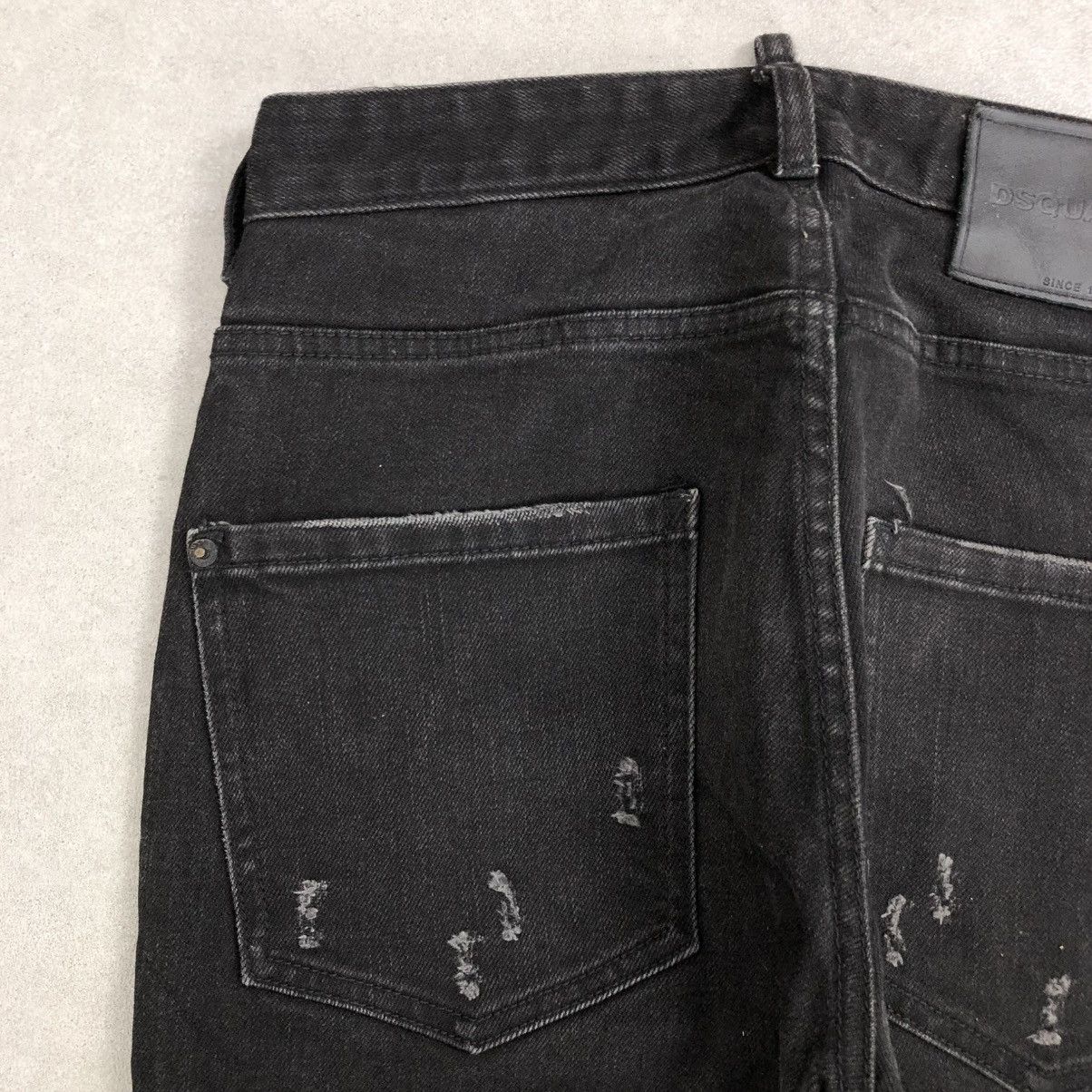 Dsquared2 × If Six Was Nine 🇮🇹Dsquared2 Distressed Button Fly Crazy Black Wash Jeans Y2K Size US 32 / EU 48 - 14 Thumbnail