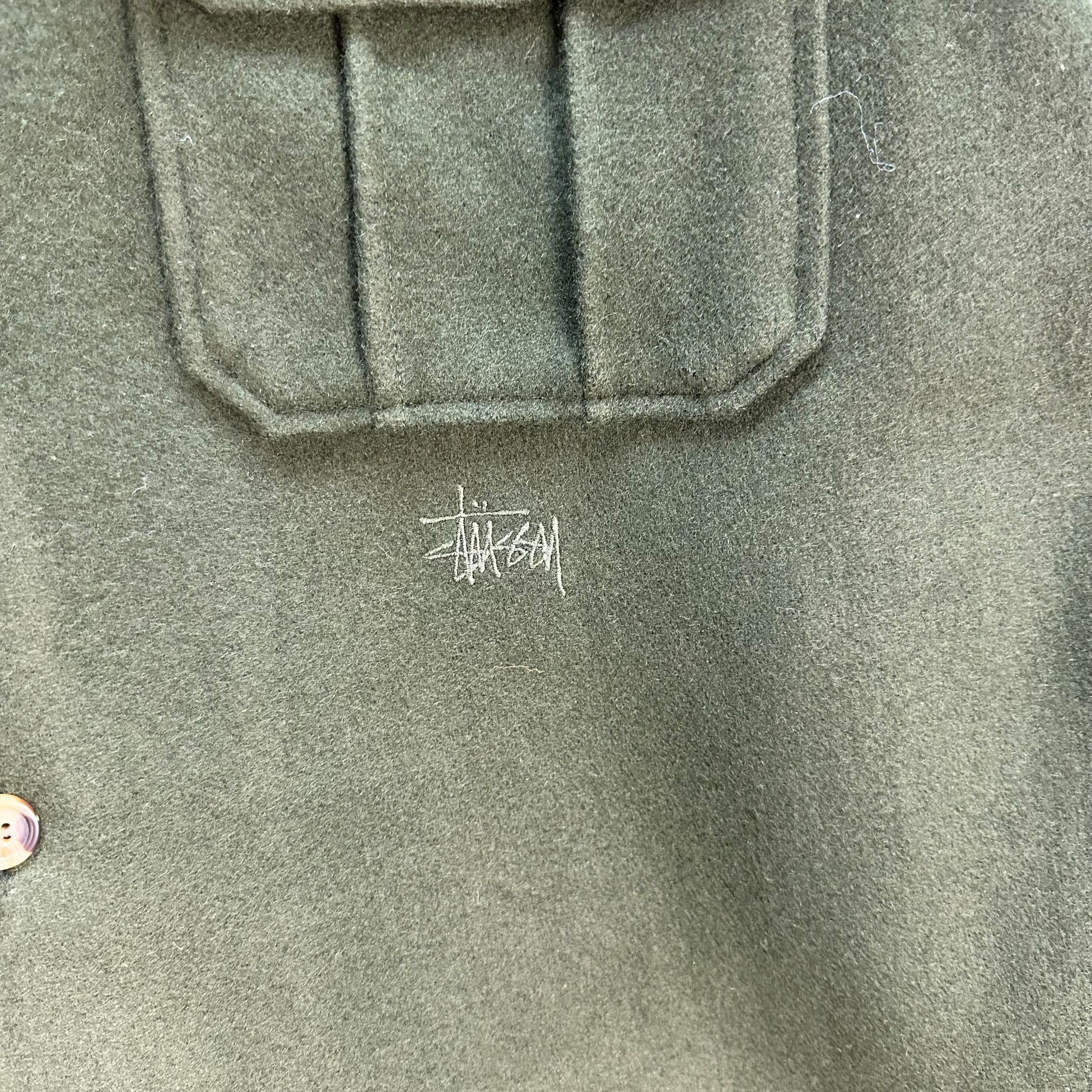 Stussy 90’s STUSSY Workwear Green Wool Flannel Jacket #105-1460 Size US L / EU 52-54 / 3 - 3 Thumbnail
