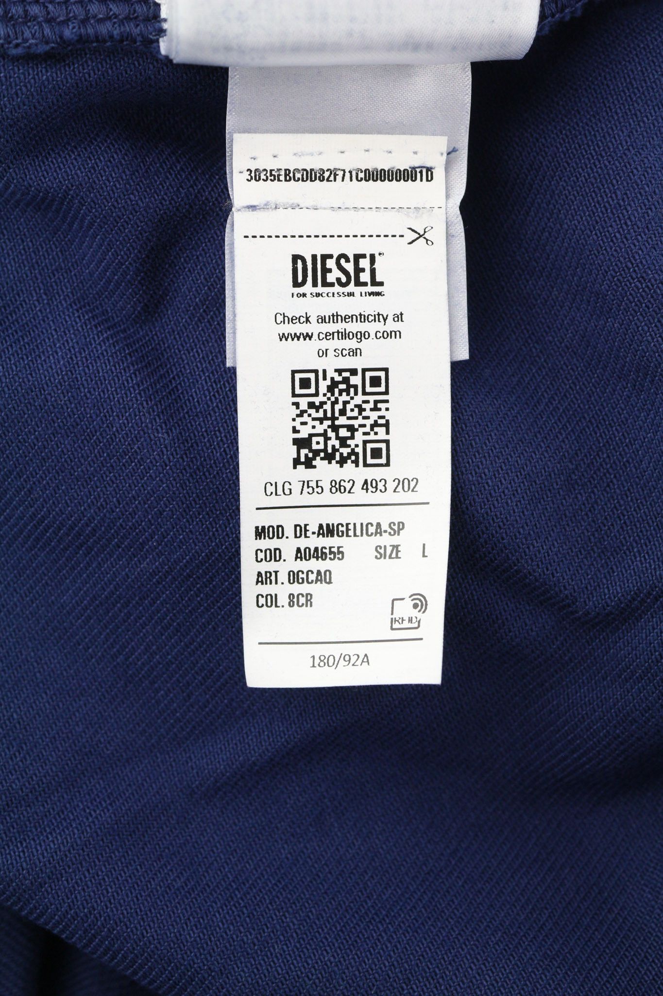 Diesel DE-ANGELCA-SP L Long Sleeve Zip Denim Mini Dress 40283 Size L / US 10 / IT 46 - 12 Thumbnail