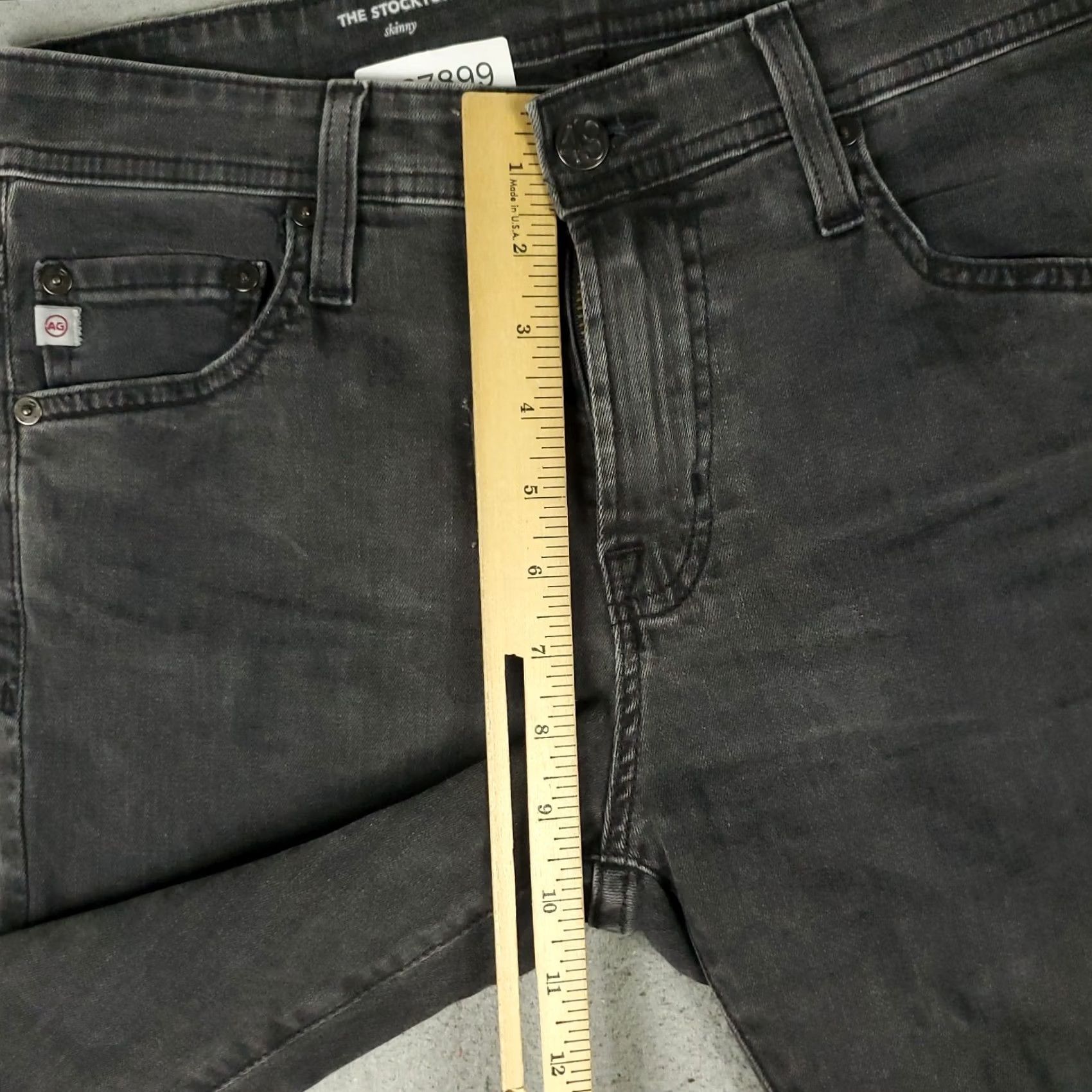 Vintage AG Adriano Goldschmied Jeans Mens 30x34 Gray The Stockton Skinny Size US 30 / EU 46 - 4 Thumbnail