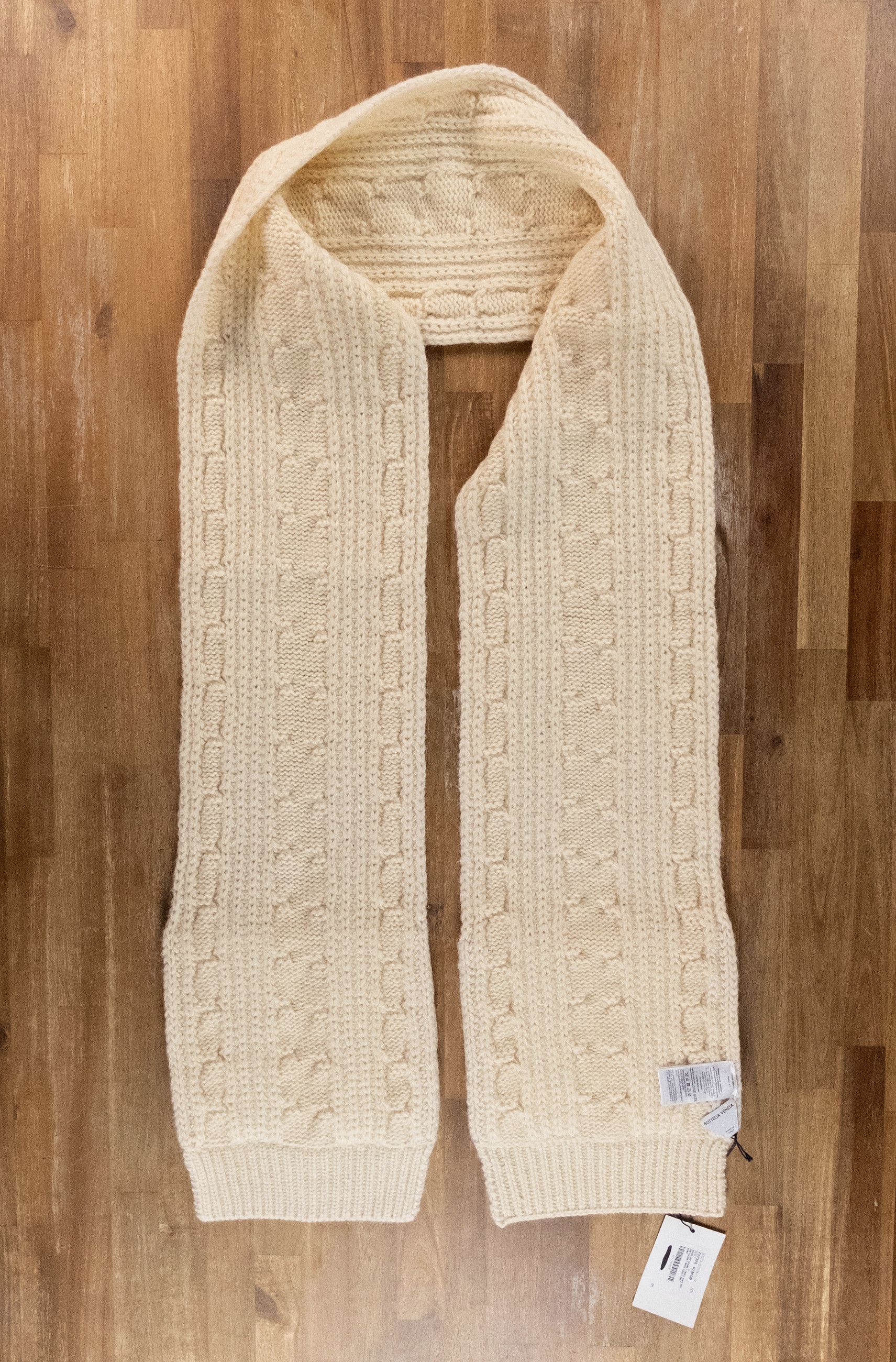 Bottega Veneta BOTTEGA VENETA bone white / ecru chunky wool scarf q Size ONE SIZE - 5 Thumbnail