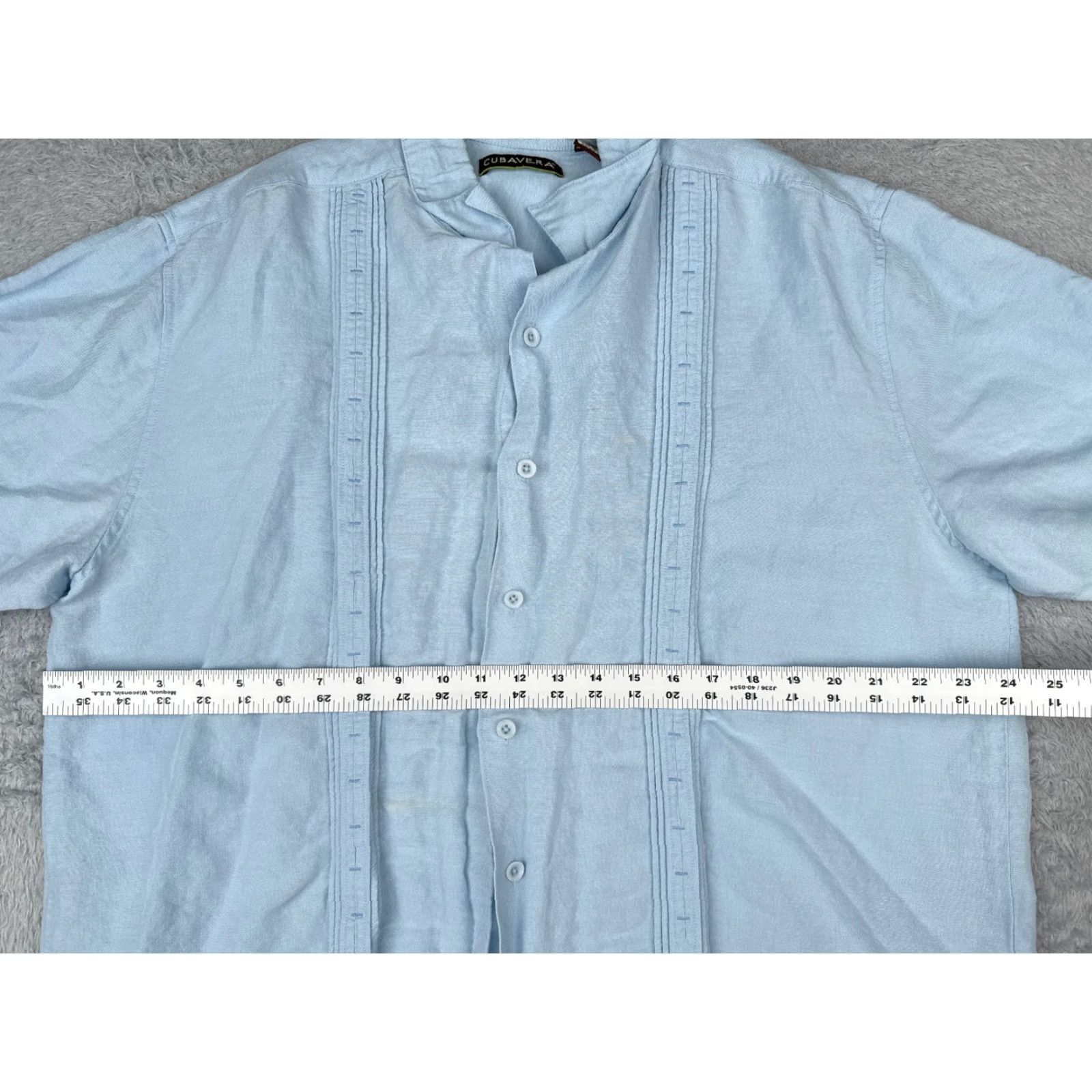 Cubavera Cubavera Shirt Men 2XL Blue Hawaiian Ramie Rayon Blend Short Sleeve Button-Up Casual, Party/Cocktail, Travel Aloha, Beach, Vacation, Resort Mens Size US XXL / EU 58 / 5 - 7 Thumbnail