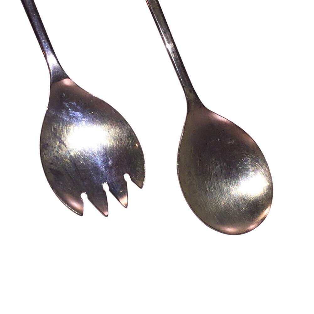 Designer Sheffield England Silver Plated Salad Fork and Spoon Set Size ONE SIZE - 3 Thumbnail
