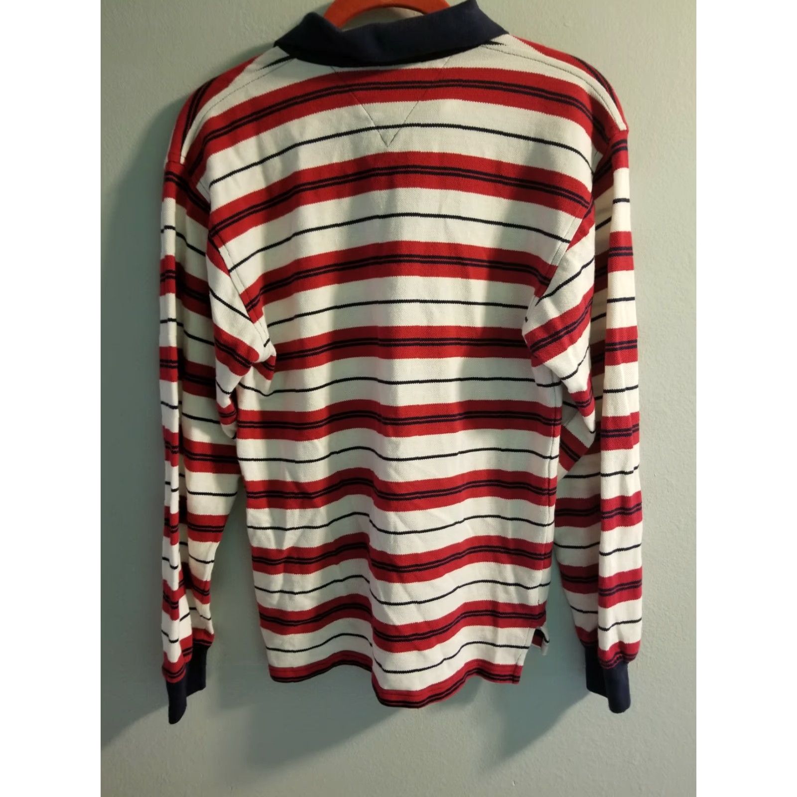 Tommy Hilfiger VINTAGE Tommy Hilfiger Polo Shirt Women's 3/4 Sleeve Patriotic Polo Shirt L Black Polo Shirt Women L Size L / US 10 / IT 46 - 5 Thumbnail