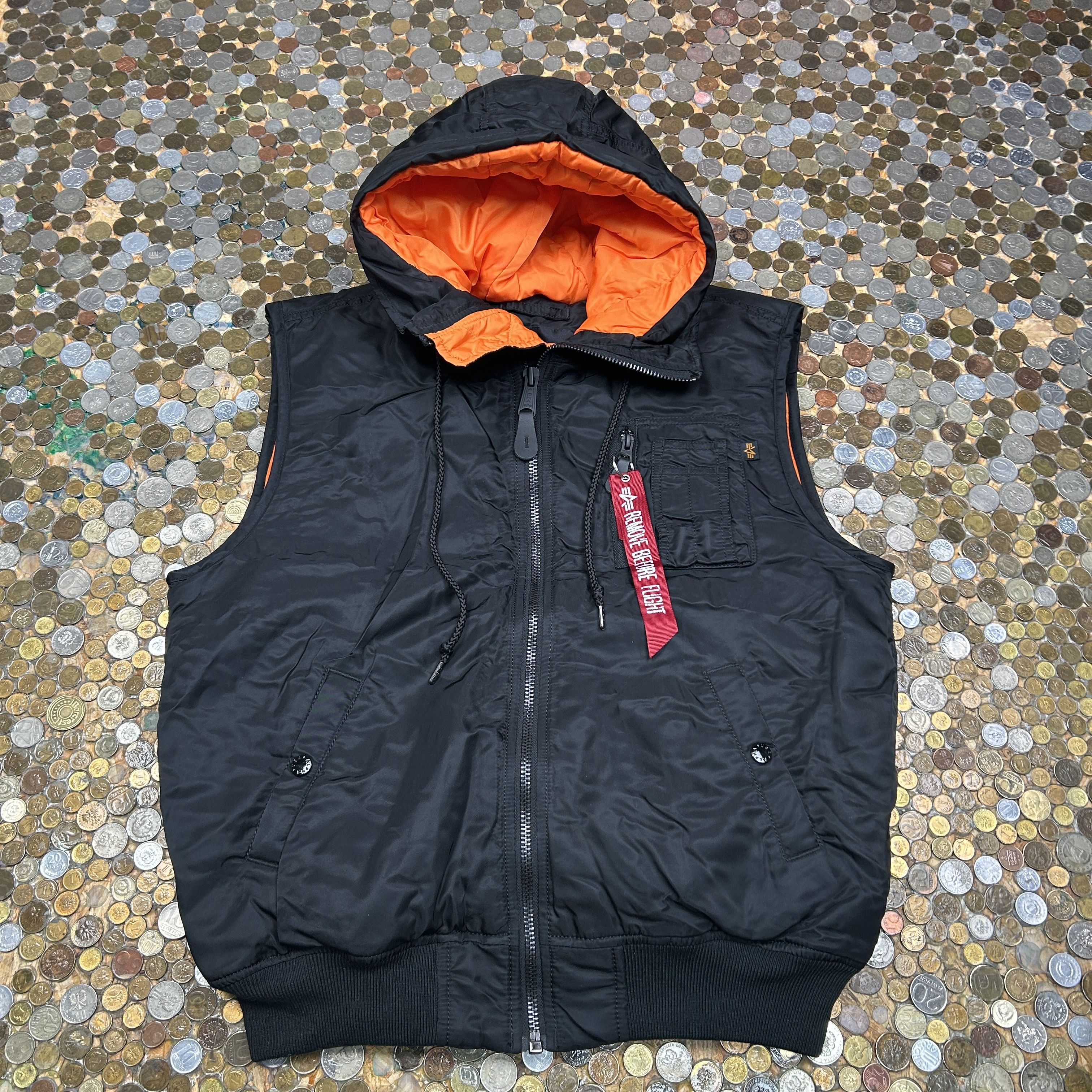Alpha Industries vintage zip vest with hoodie 90's vibe