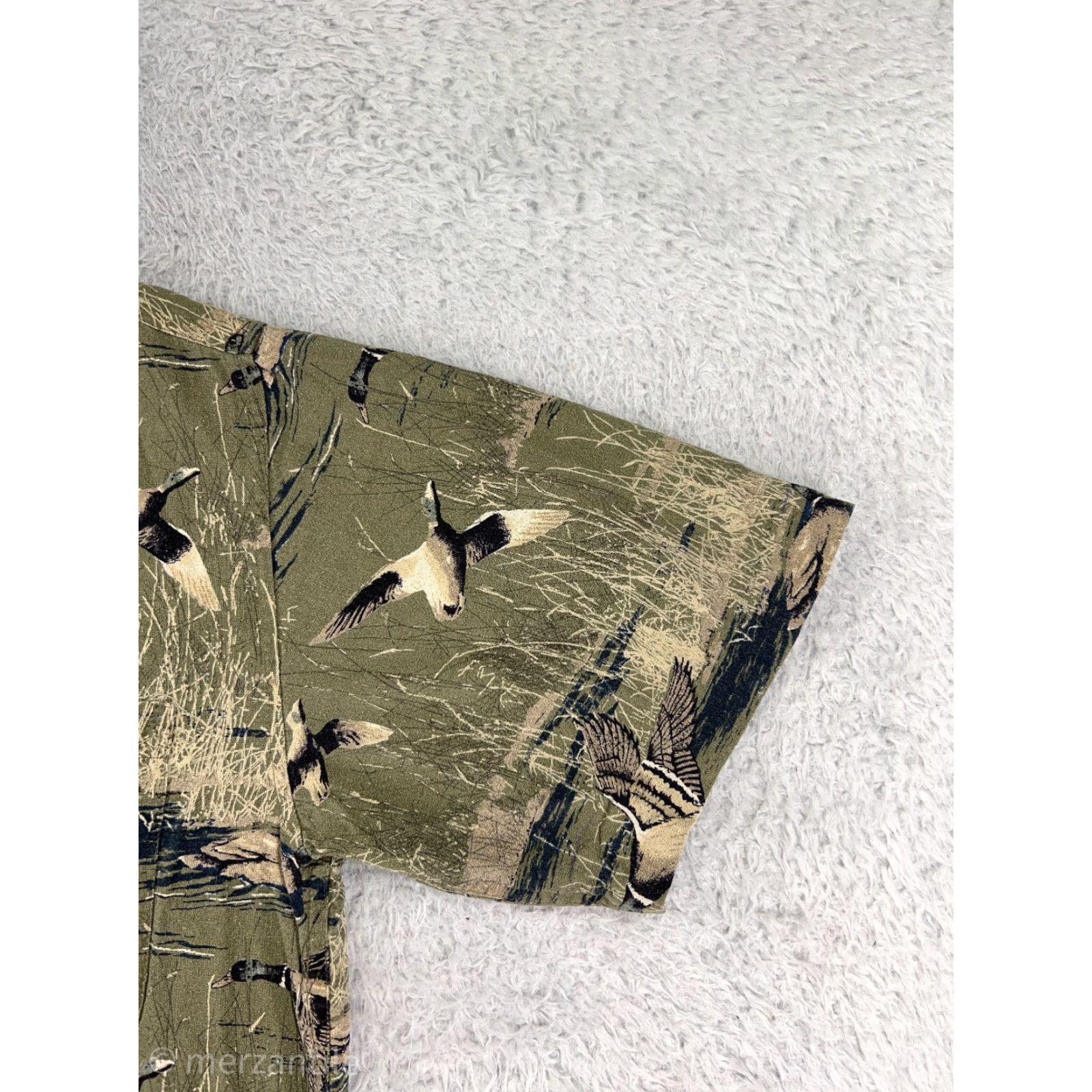 Vintage Field & Stream Shirt Mens Medium Green Goose Grass Silk Hawaiian Button Up Size US M / EU 48-50 / 2 - 6 Thumbnail