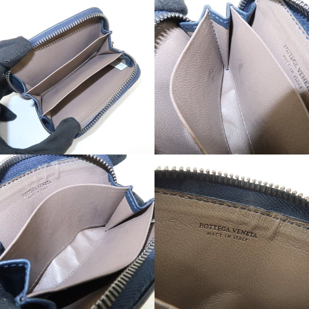 Bottega Veneta Bottega Veneta Intrecciato Lambskin Coin Purse Navy Size ONE SIZE - 6 Thumbnail